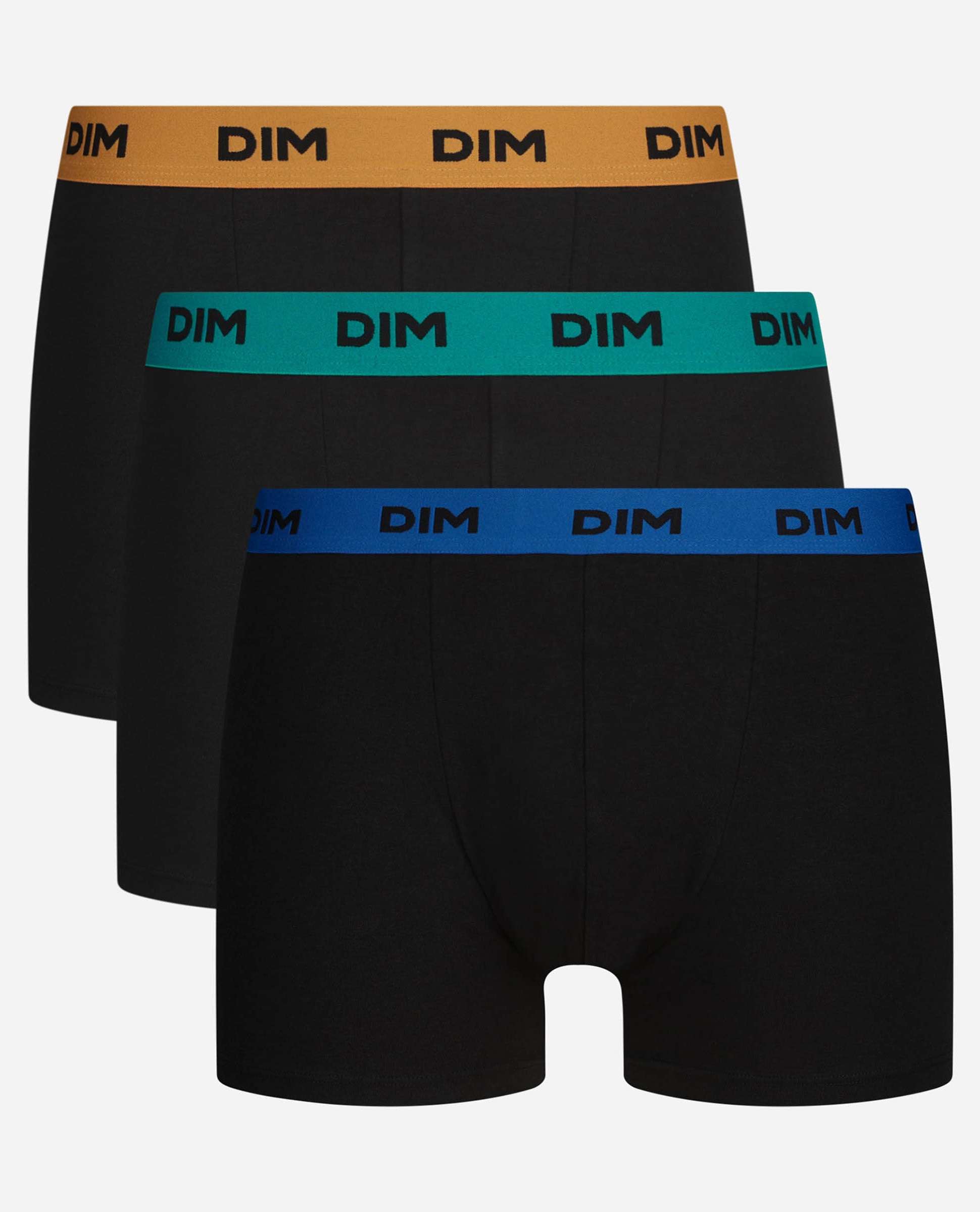 Pack de Três Boxers de Algodão Elástico com Cintura Estampada Preto-3