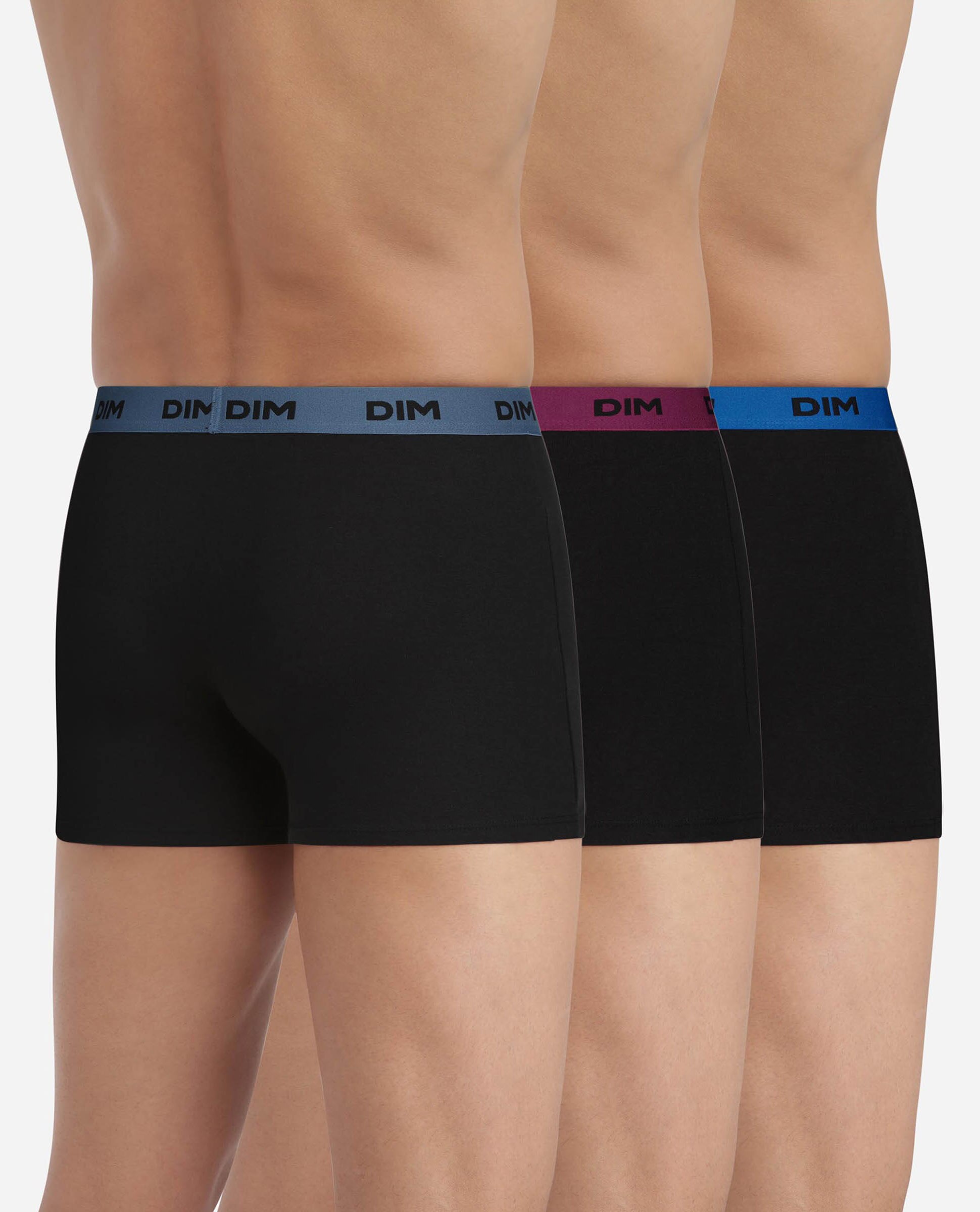 Pack de Três Boxers de Algodão Elástico com Cintura Estampada Preto-2