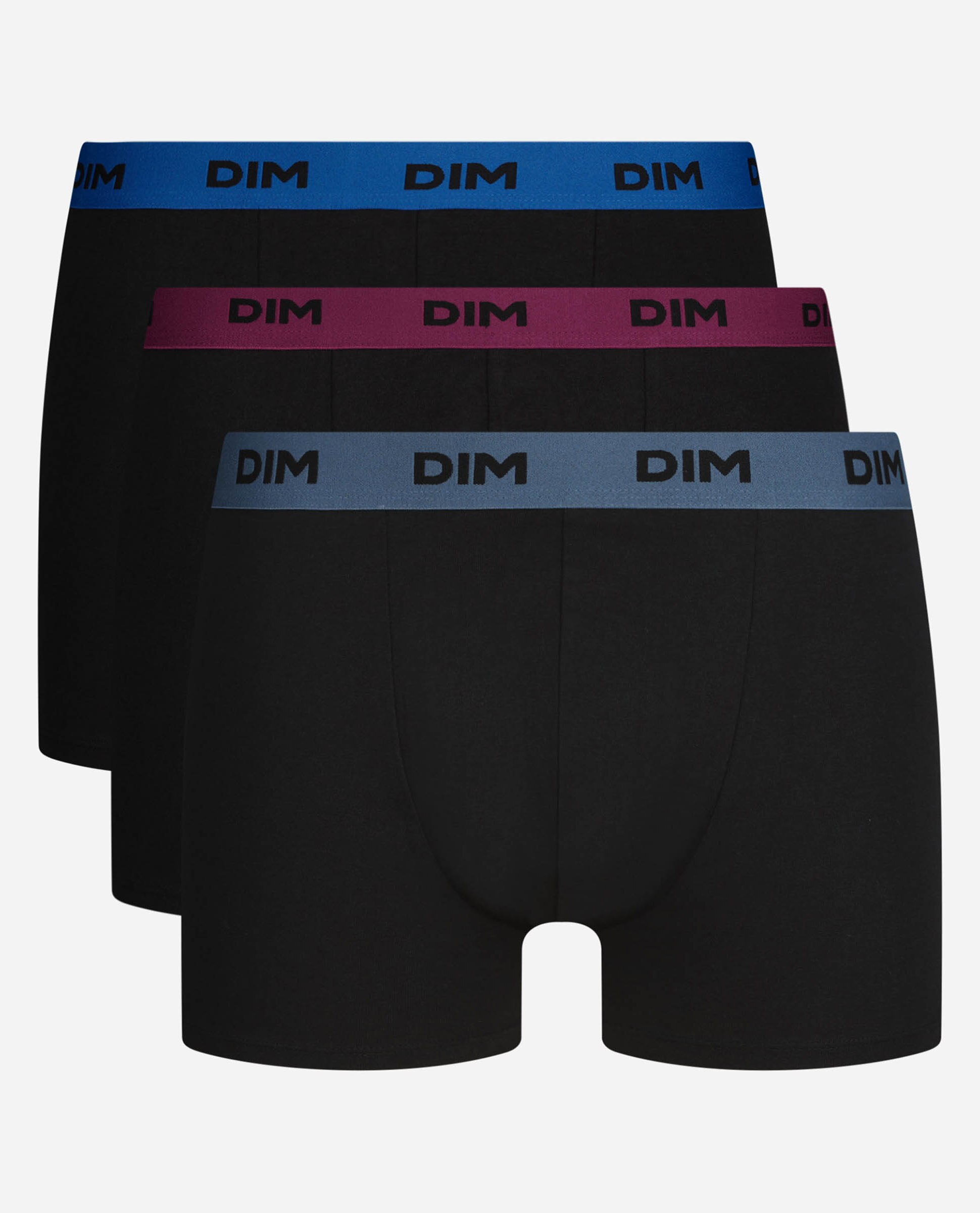 Pack de Três Boxers de Algodão Elástico com Cintura Estampada Preto-3