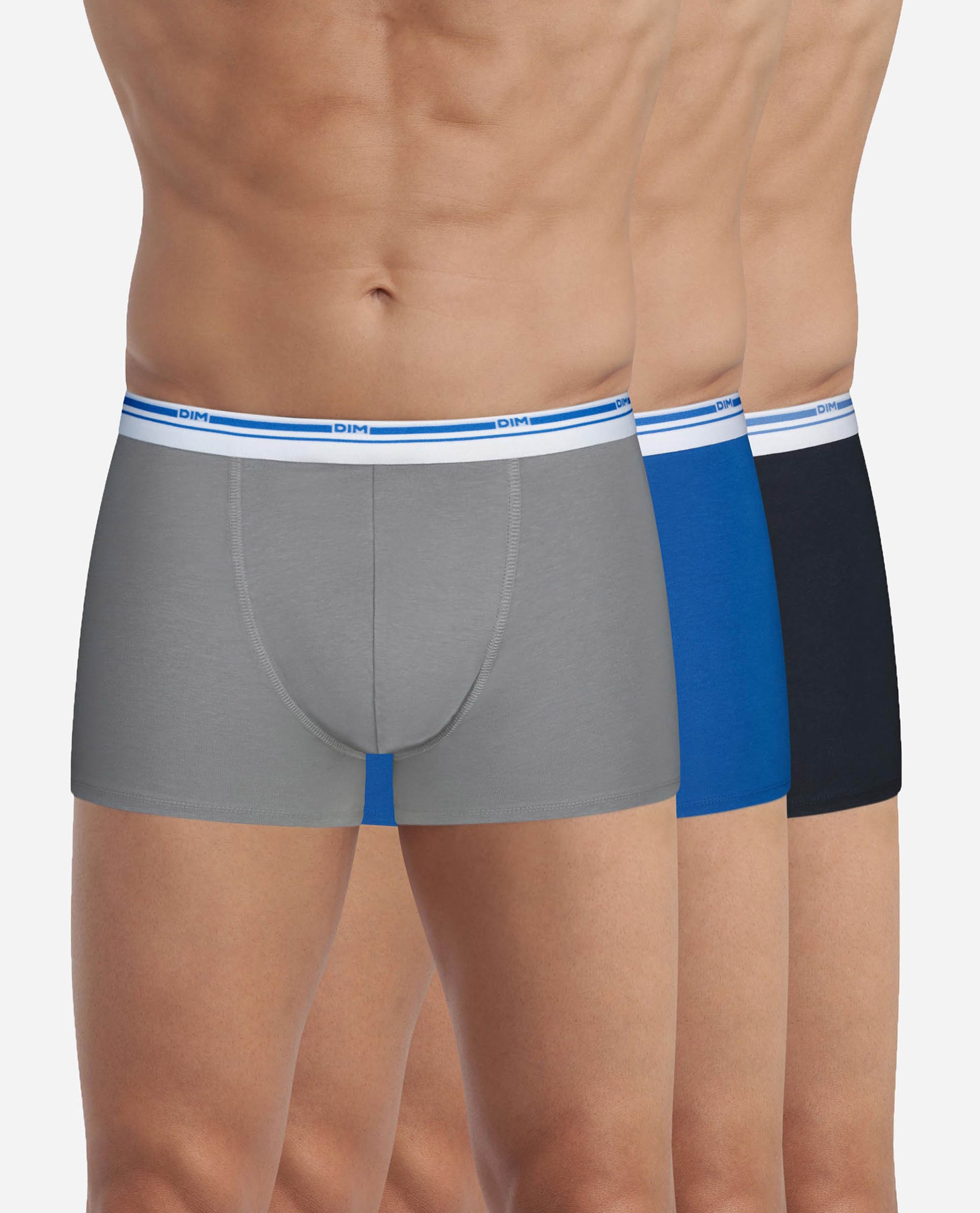 Imagem 0 de Pack de Três Boxers de Algodão Elástico Básico em Preto para Máxima Comodidade