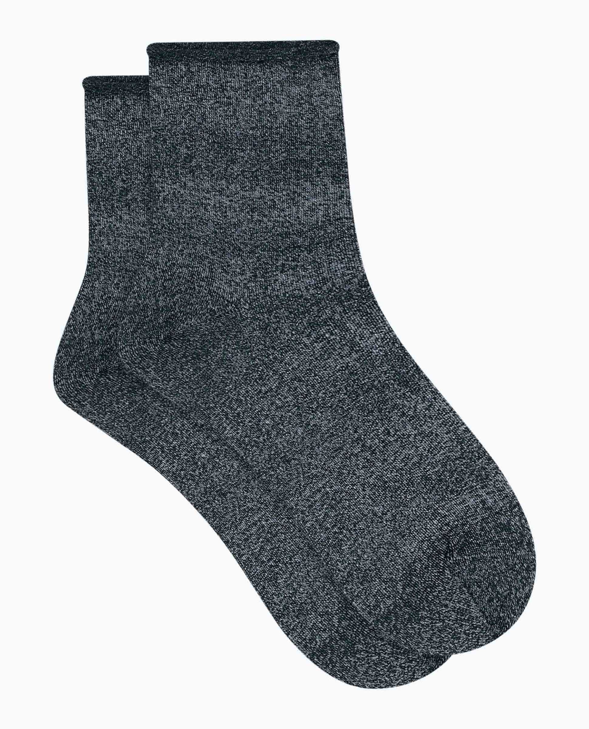 Meias Pelo Tornozelo com Lurex Preto-3