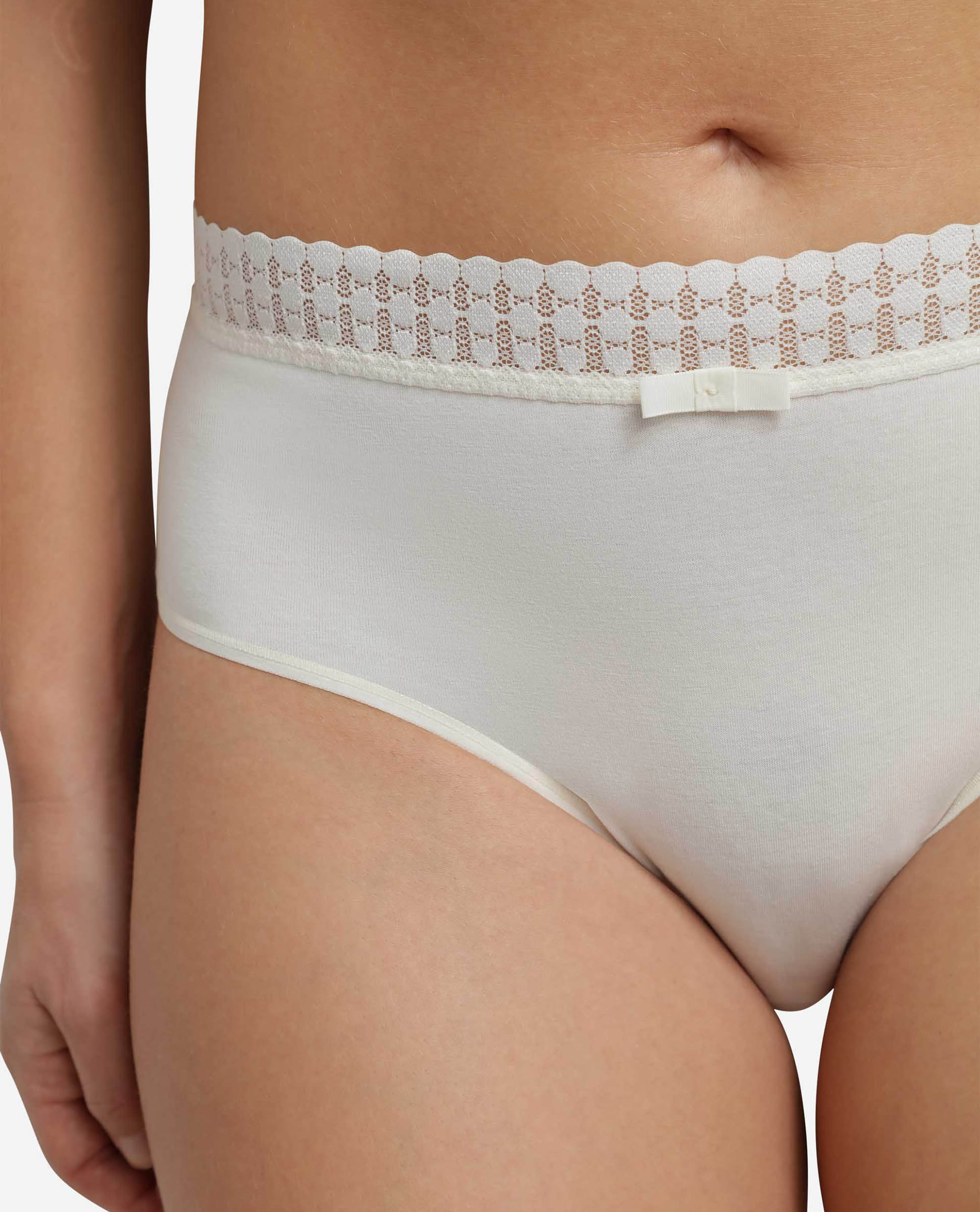 Cueca Alta de Algodão Osso-4