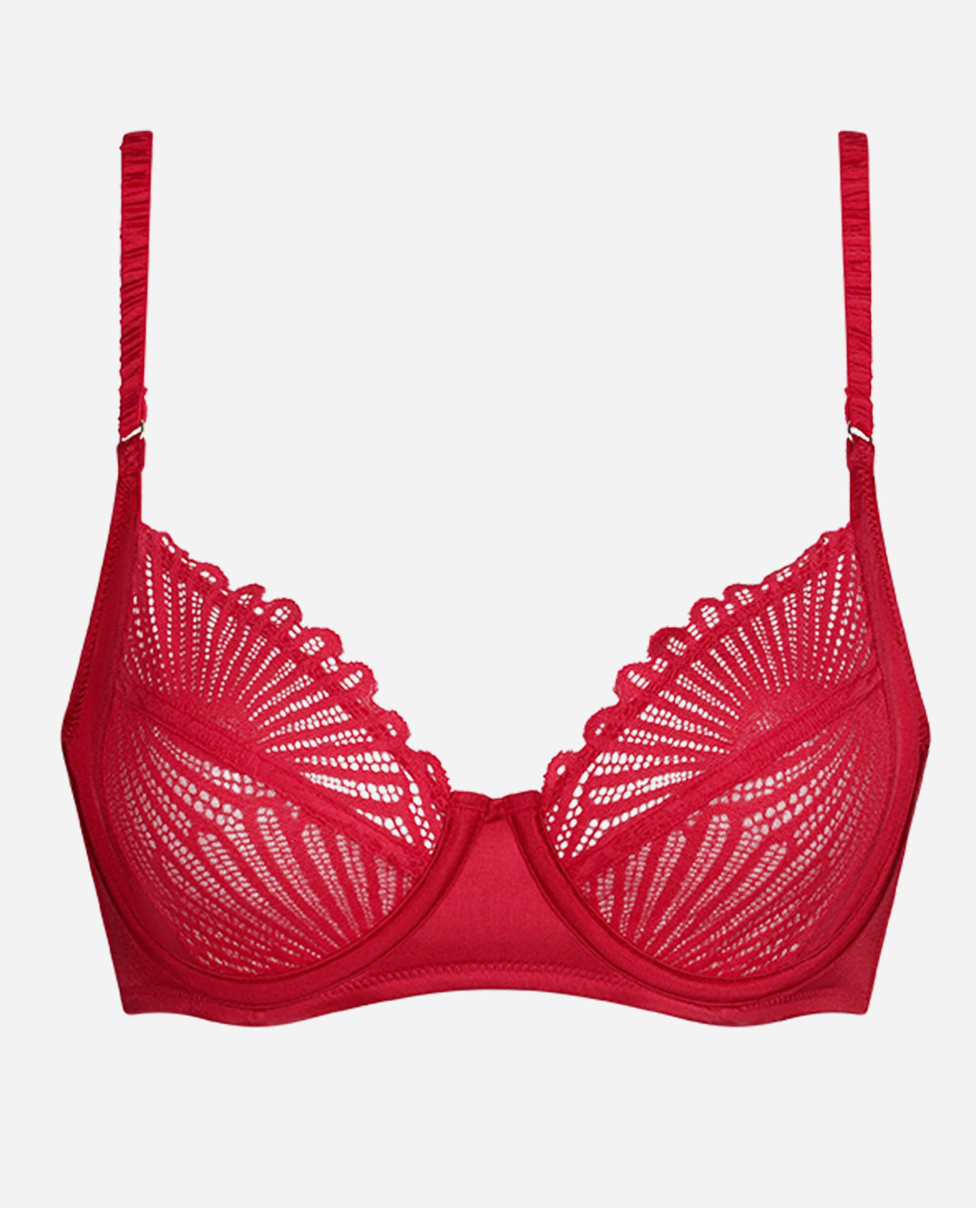 Soutien com Aros de Cetim e Renda Vermelho-5