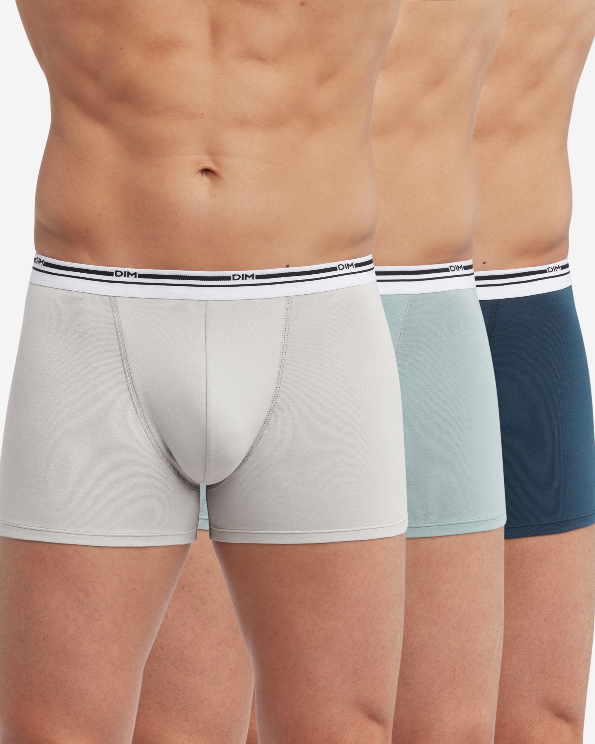 Pack de Três Boxers de Algodão Elástico Básico em Várias Cores para Máxima Comodidade Multicolor-1