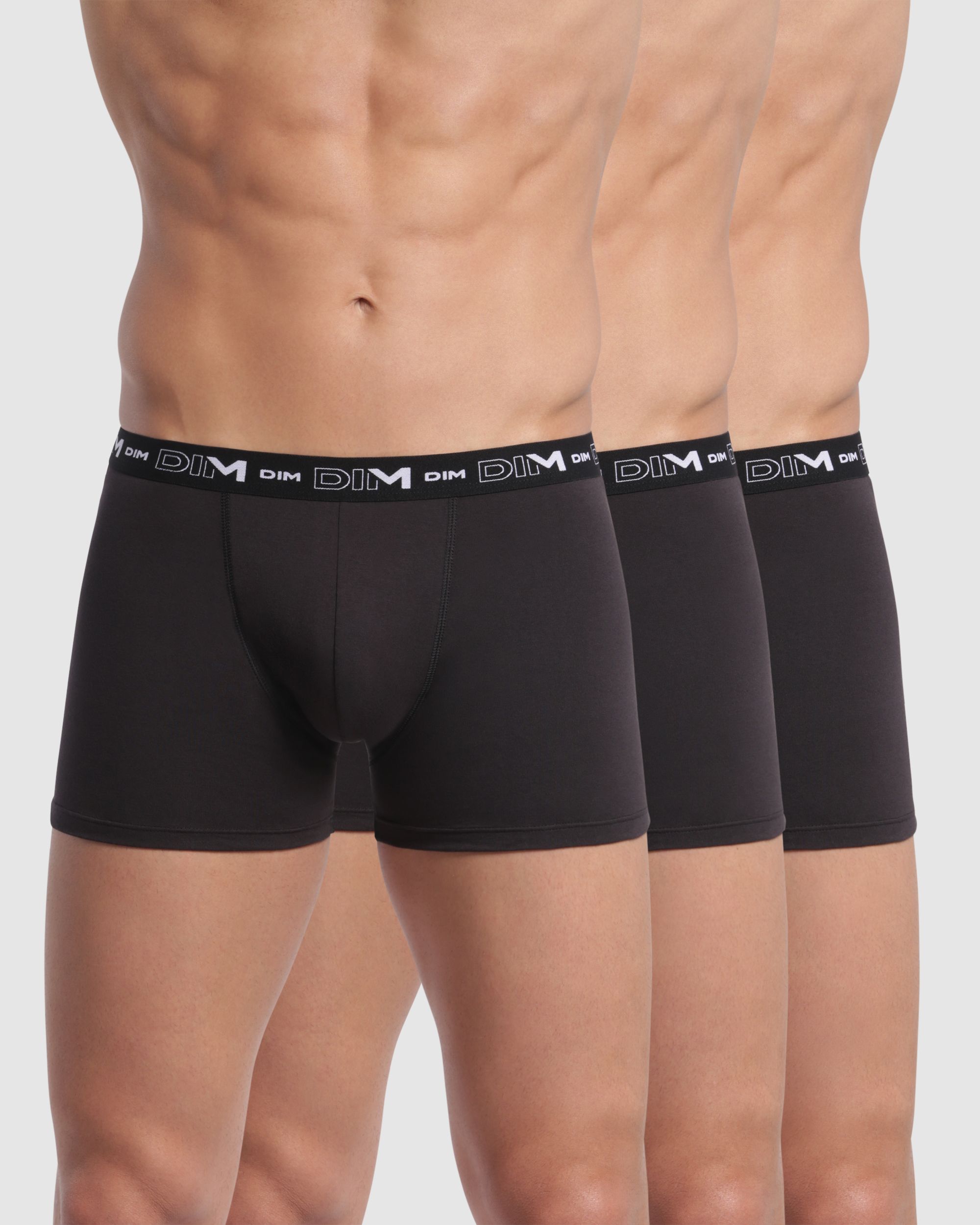 Pack de Três Boxers de Algodão Elástico Preto-1