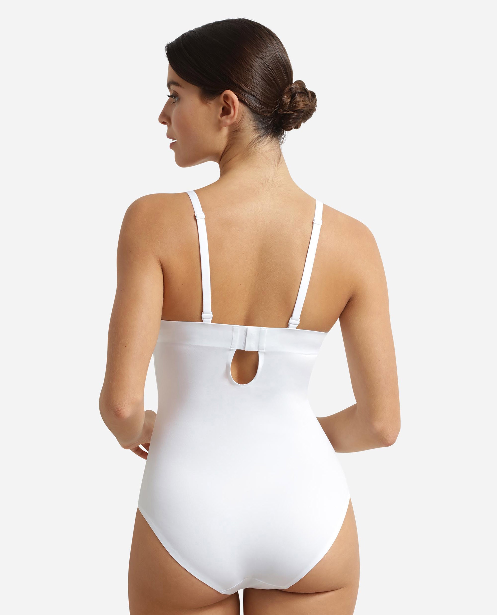 Body Invisible com Soutien Integrado de Microfibra Branco-2