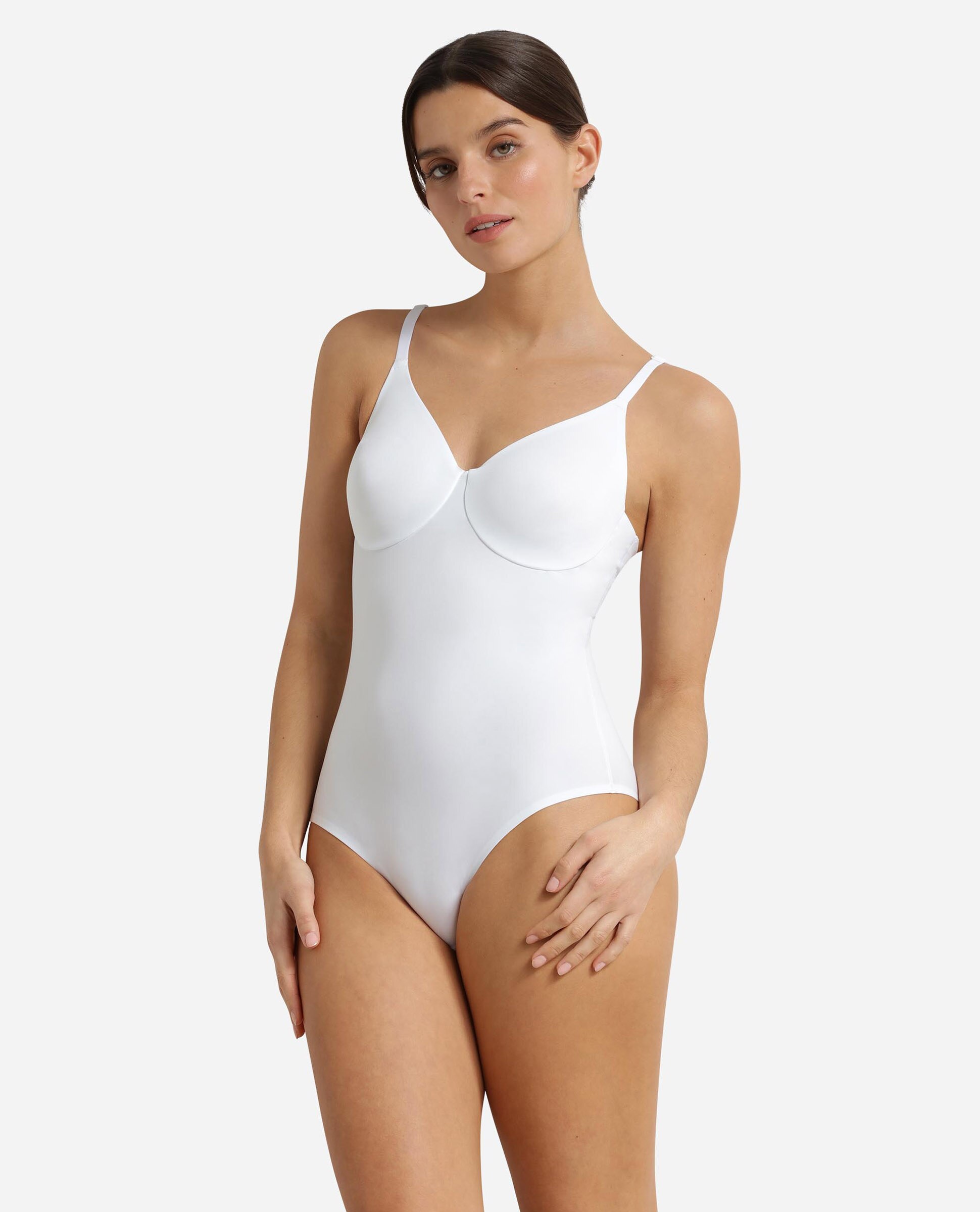 Body Invisible com Soutien Integrado de Microfibra Branco-3