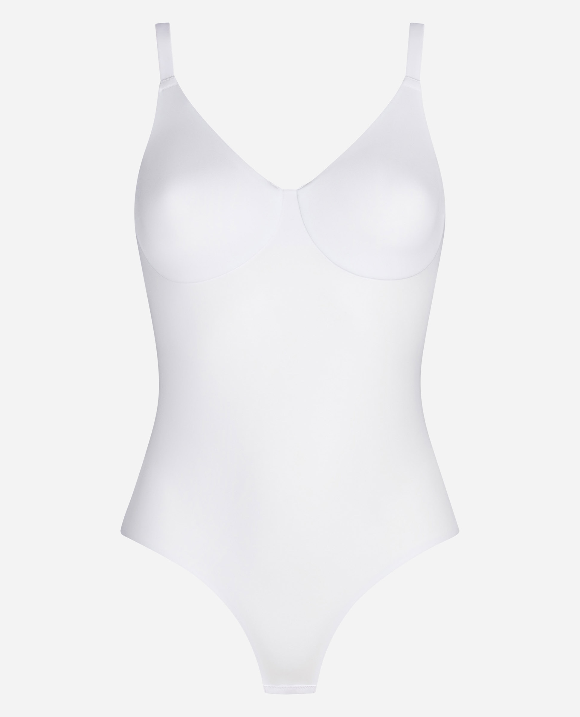 Body Invisible com Soutien Integrado de Microfibra Branco-5