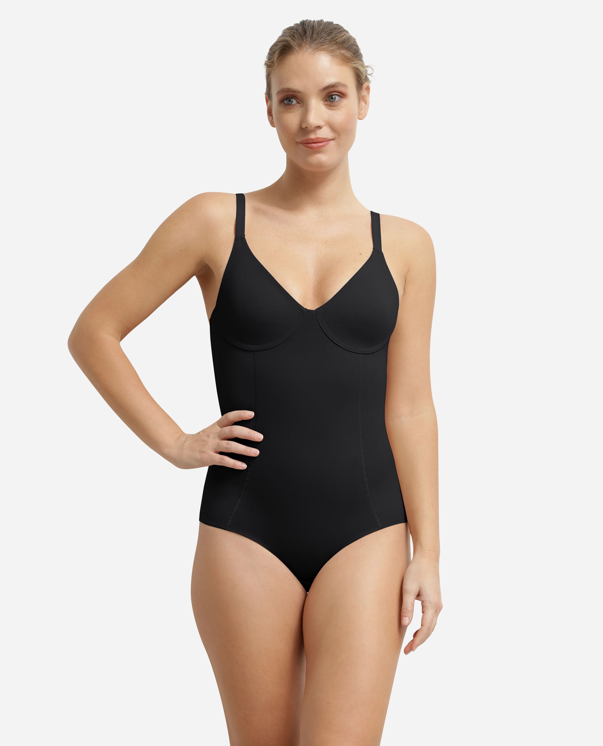 Body Modelador Invisível com Soutien Incorporado Preto-3
