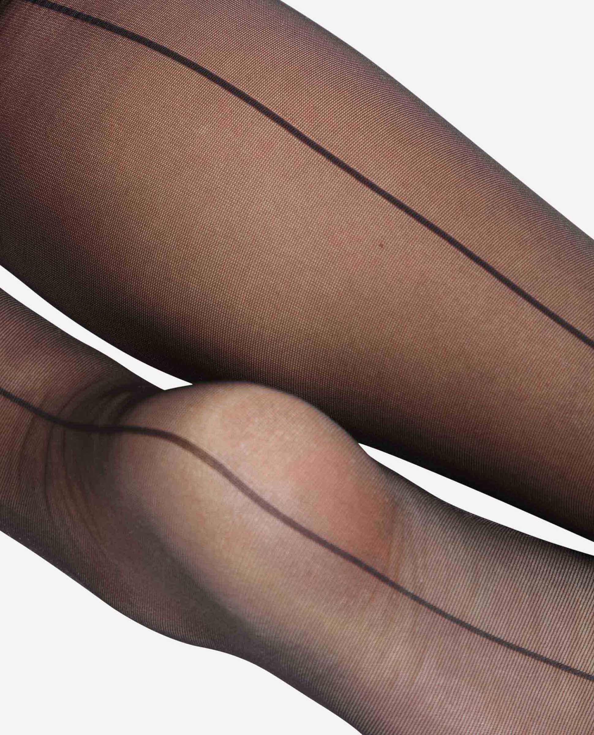 Collants com Acabamento Transparente e Linha Posterior Preto-2