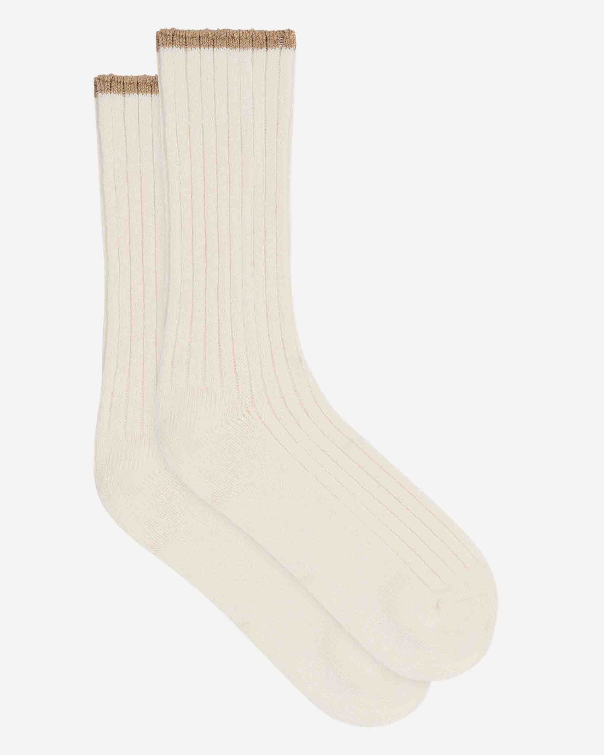 Meias de Cano Médio Bamboo Cosy Creme-3