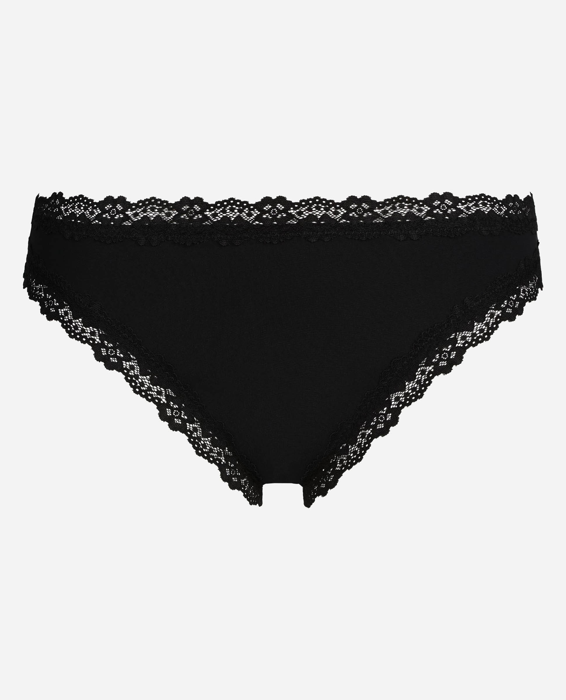 Cueca Brasileira de Microfibra e Renda Preto-3