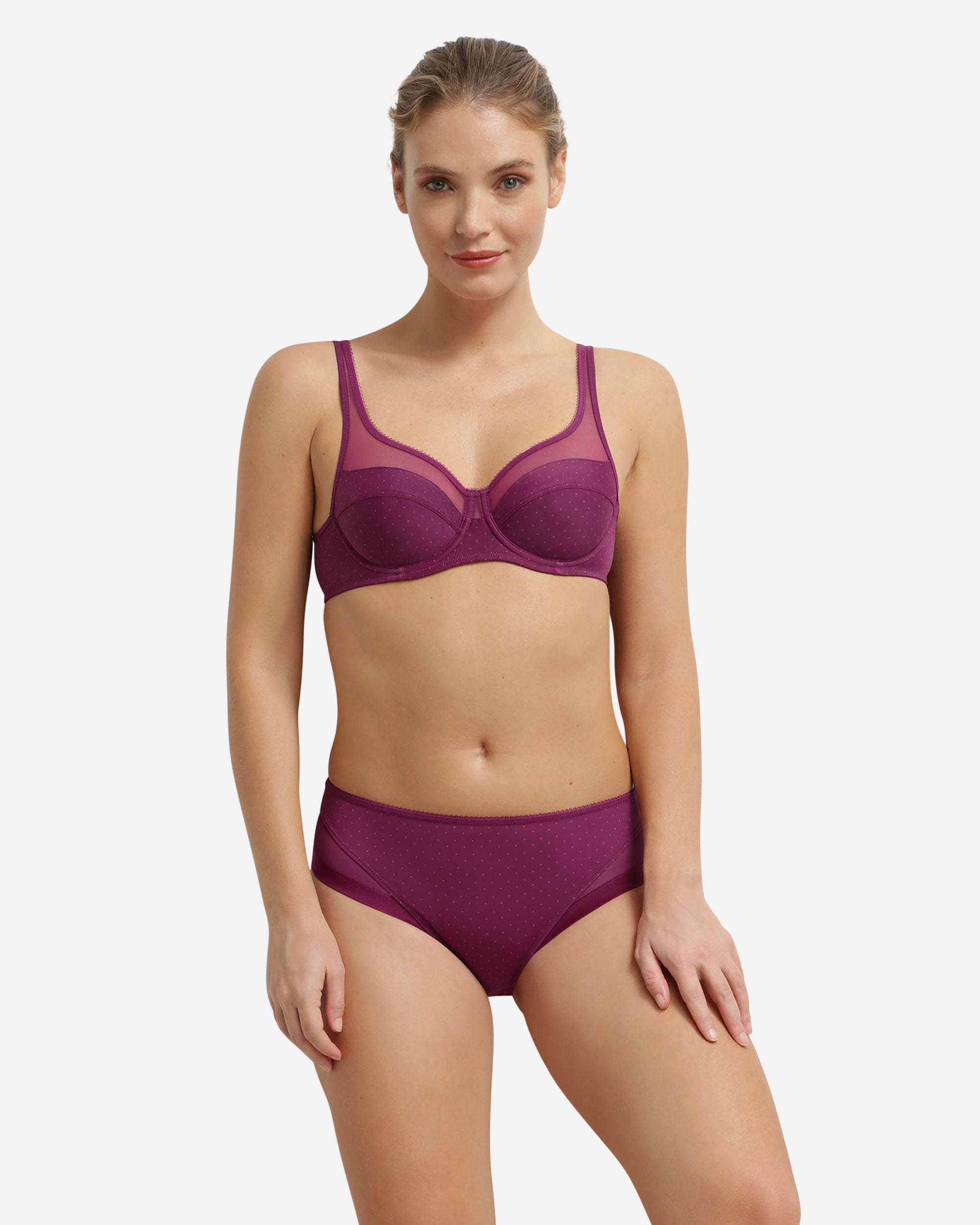Soutien com Aro de Grande Capacidade Generous com Tule Roxo-3