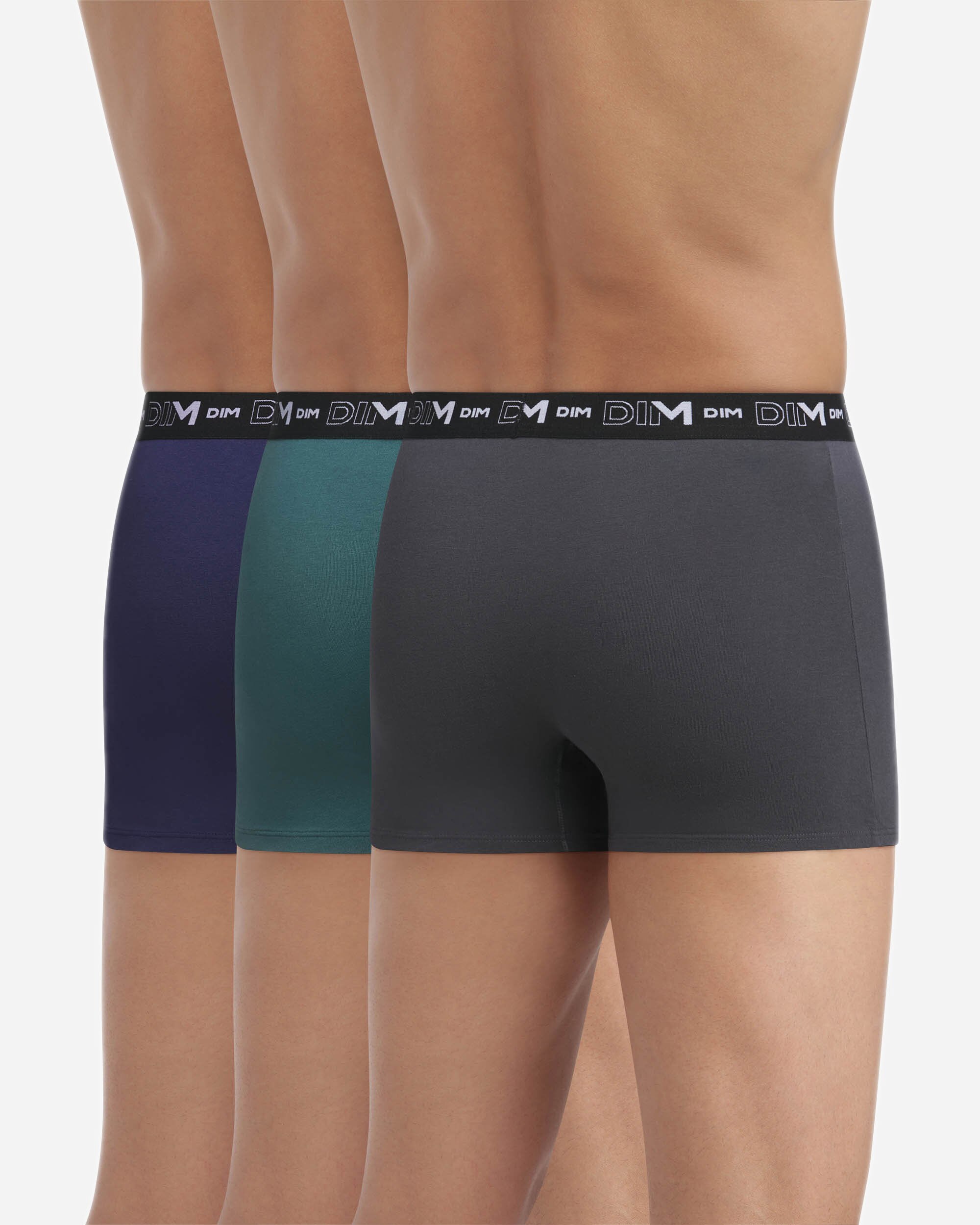 Pack de Três Boxers Algodão Elástico Básico e Confortável Dim Coton Stretch Multicolor-2