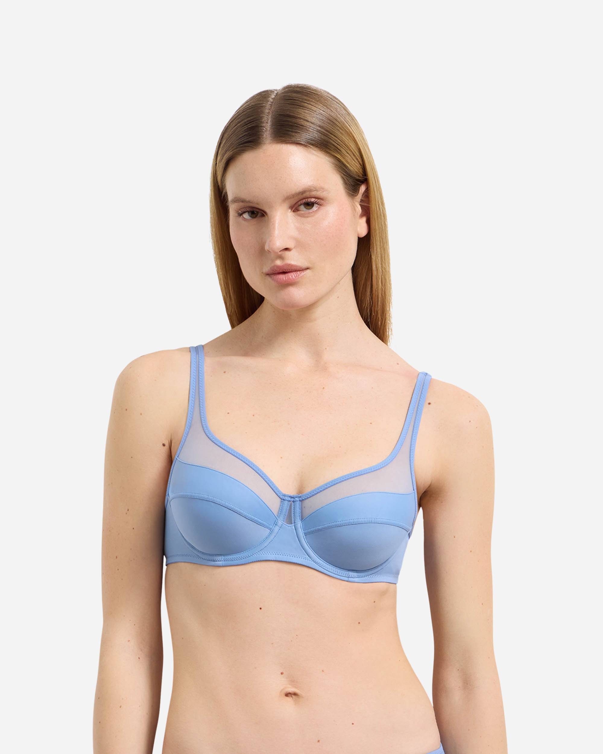 Soutien com Aro de Grande Capacidade Generous com Tule Azul-1