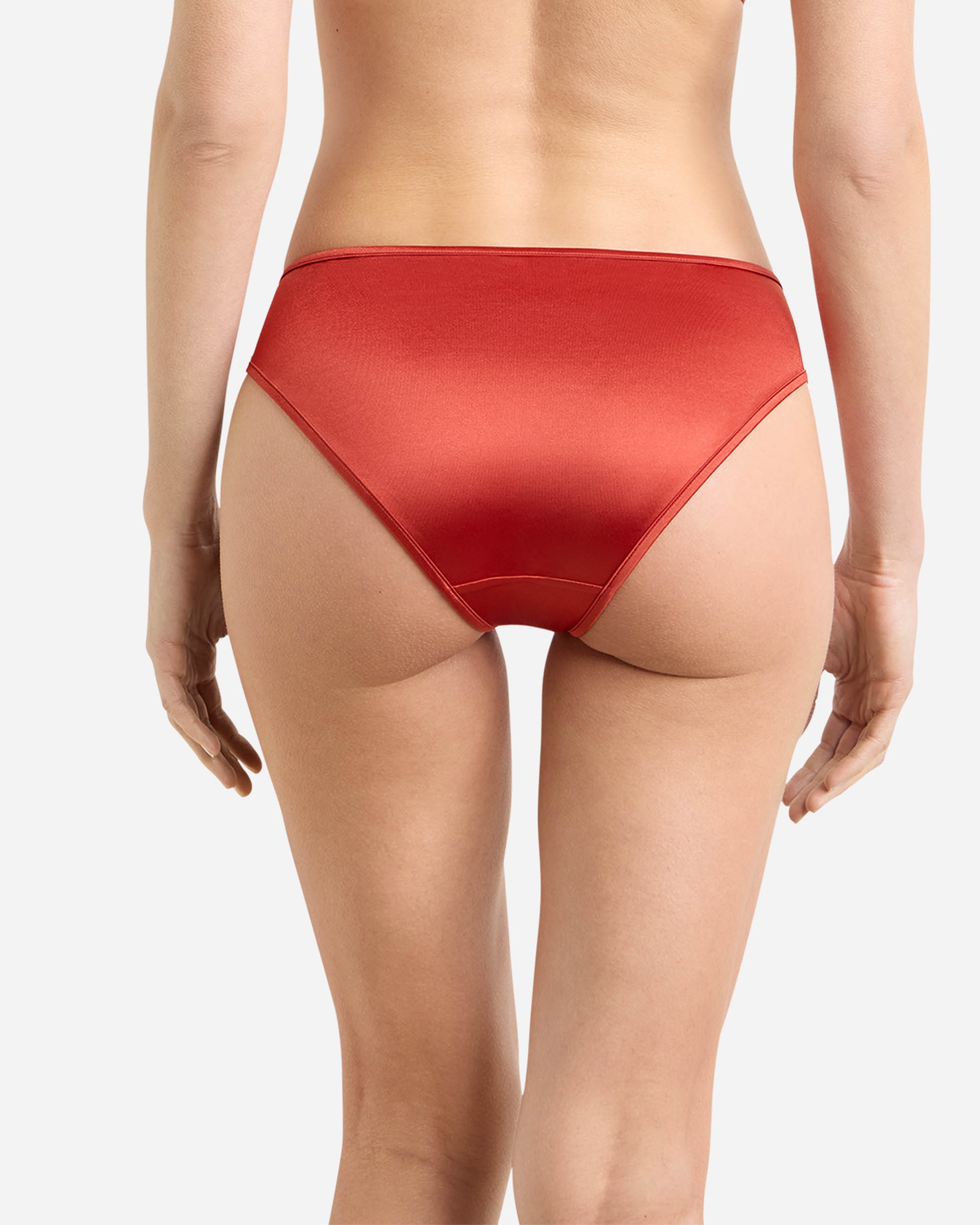 Cueca Midi em Tecido Micro Acetinado Dim X Inès de La Fressange Canela-2