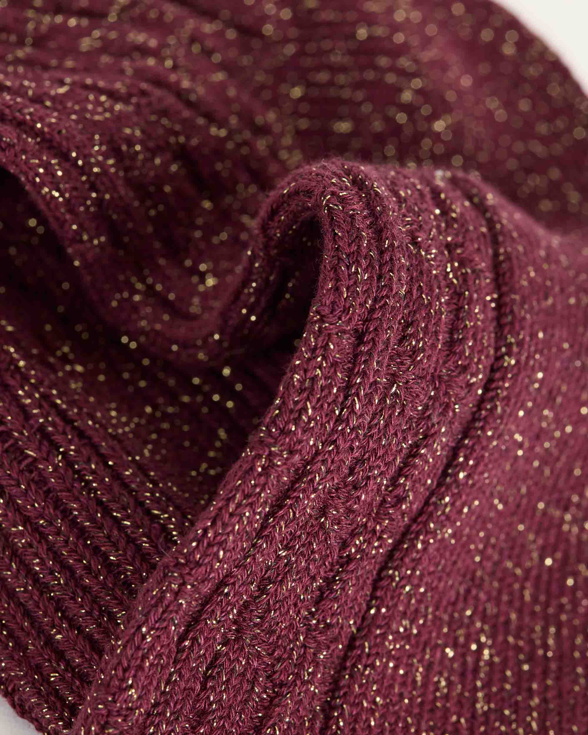 Meias de Cano Médio com Lurex Roxo-2