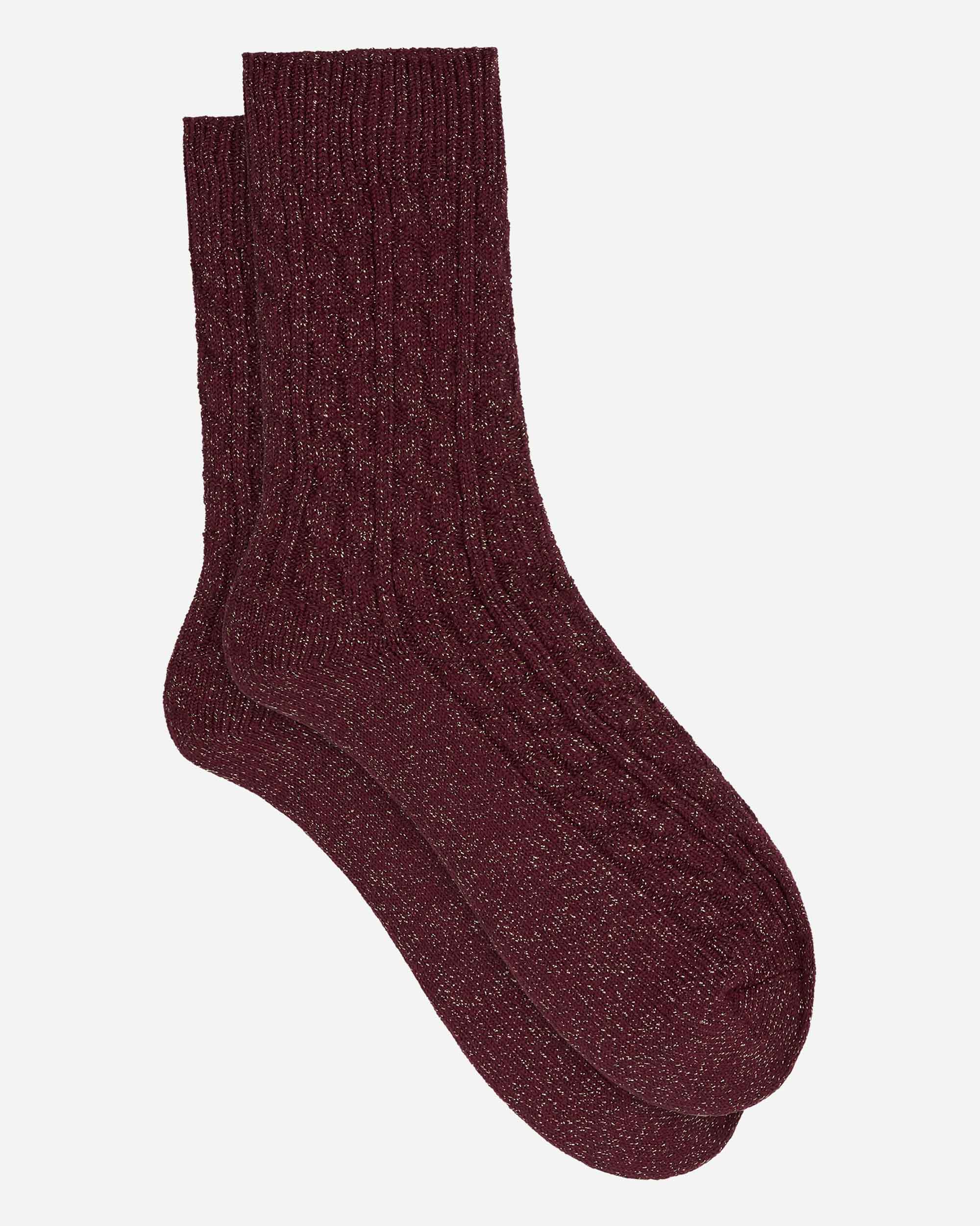 Meias de Cano Médio com Lurex Roxo-3