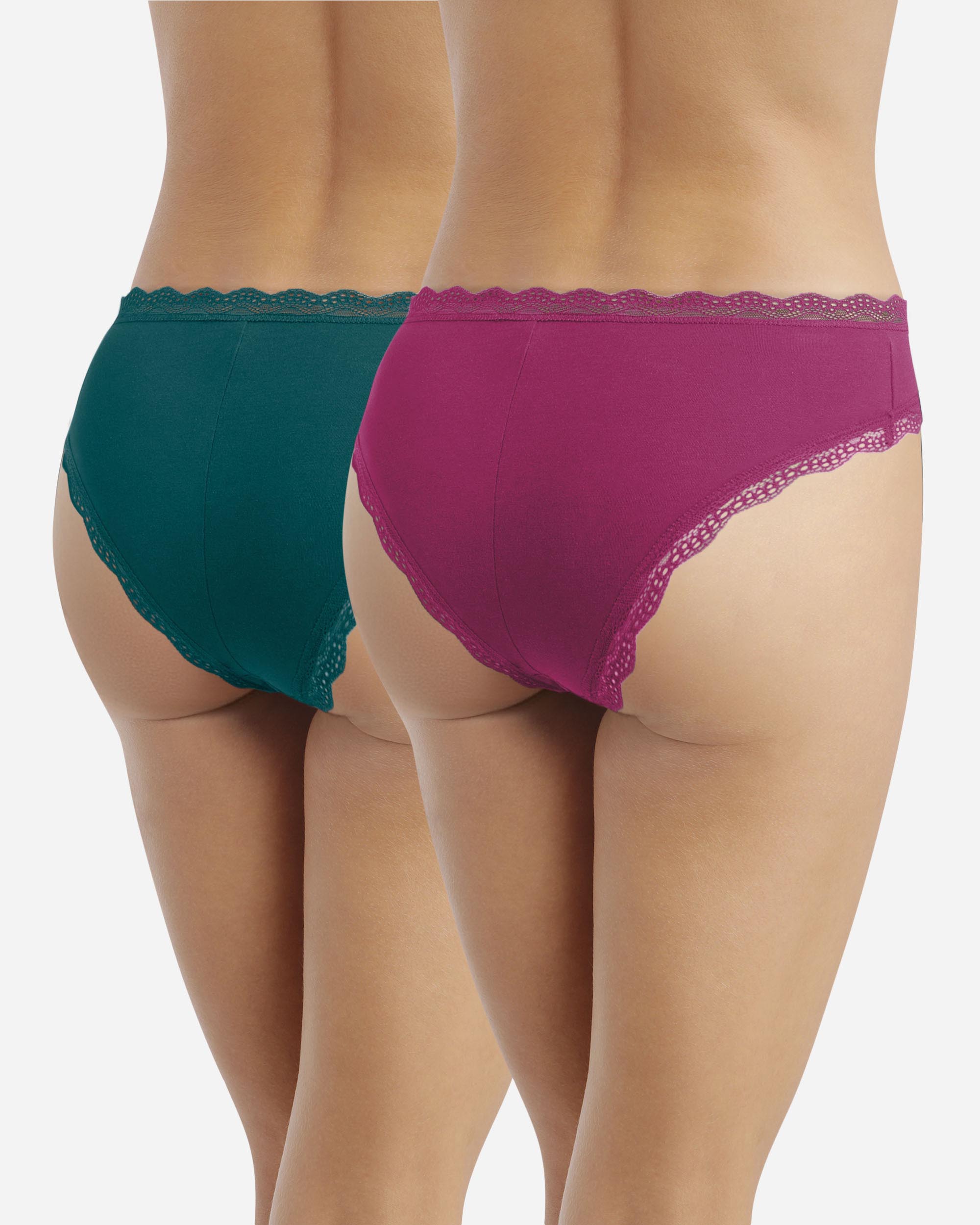 Pack de 2 Cuecas de Algodão com Renda Multicolor-2