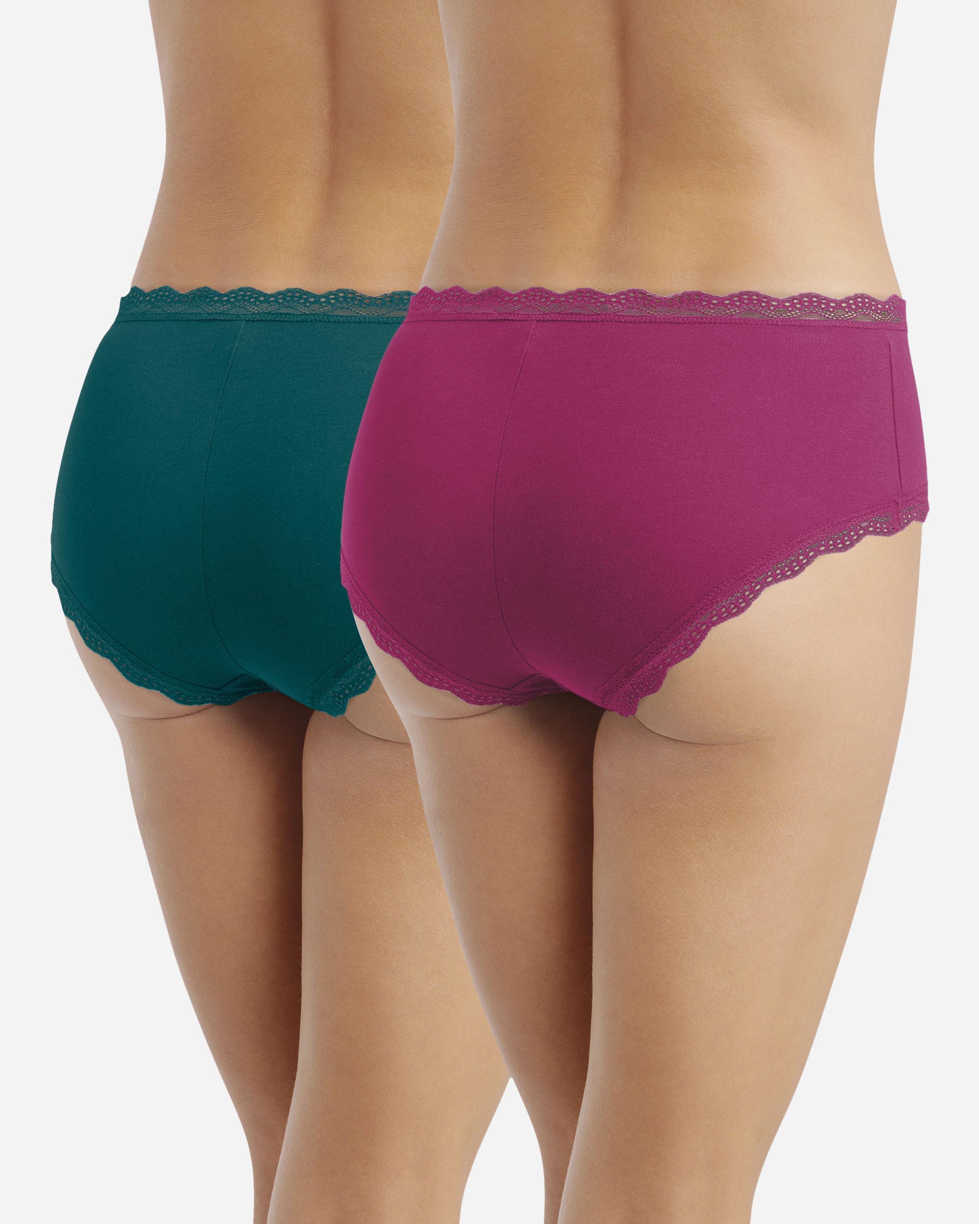 Pack de 2 Cuecas Shorty de Algodão com Renda Multicolor-2