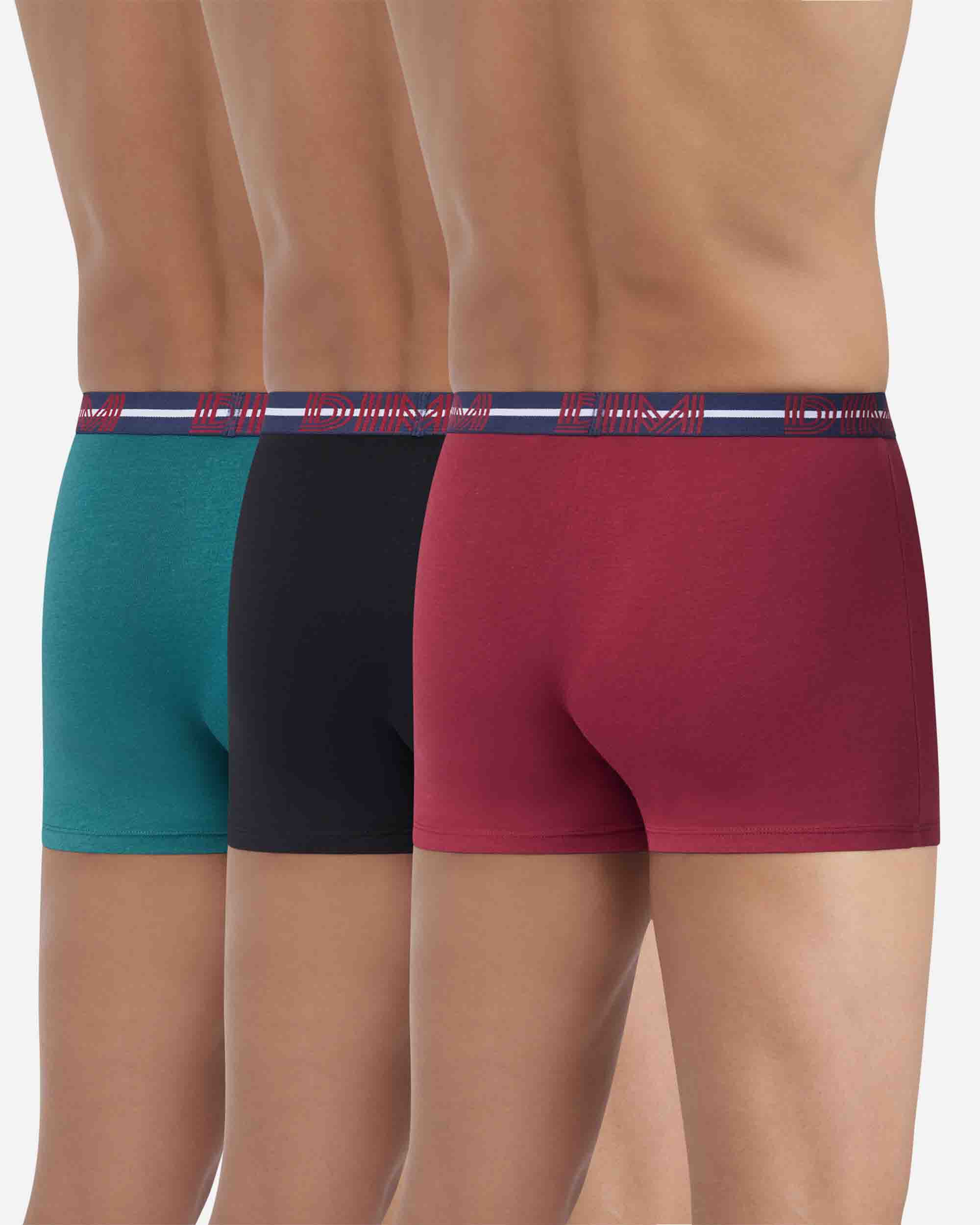 Pack de Três Boxers de Algodão Elástico em Cores Chamativas Dim Mix & Powerful Multicolor-2