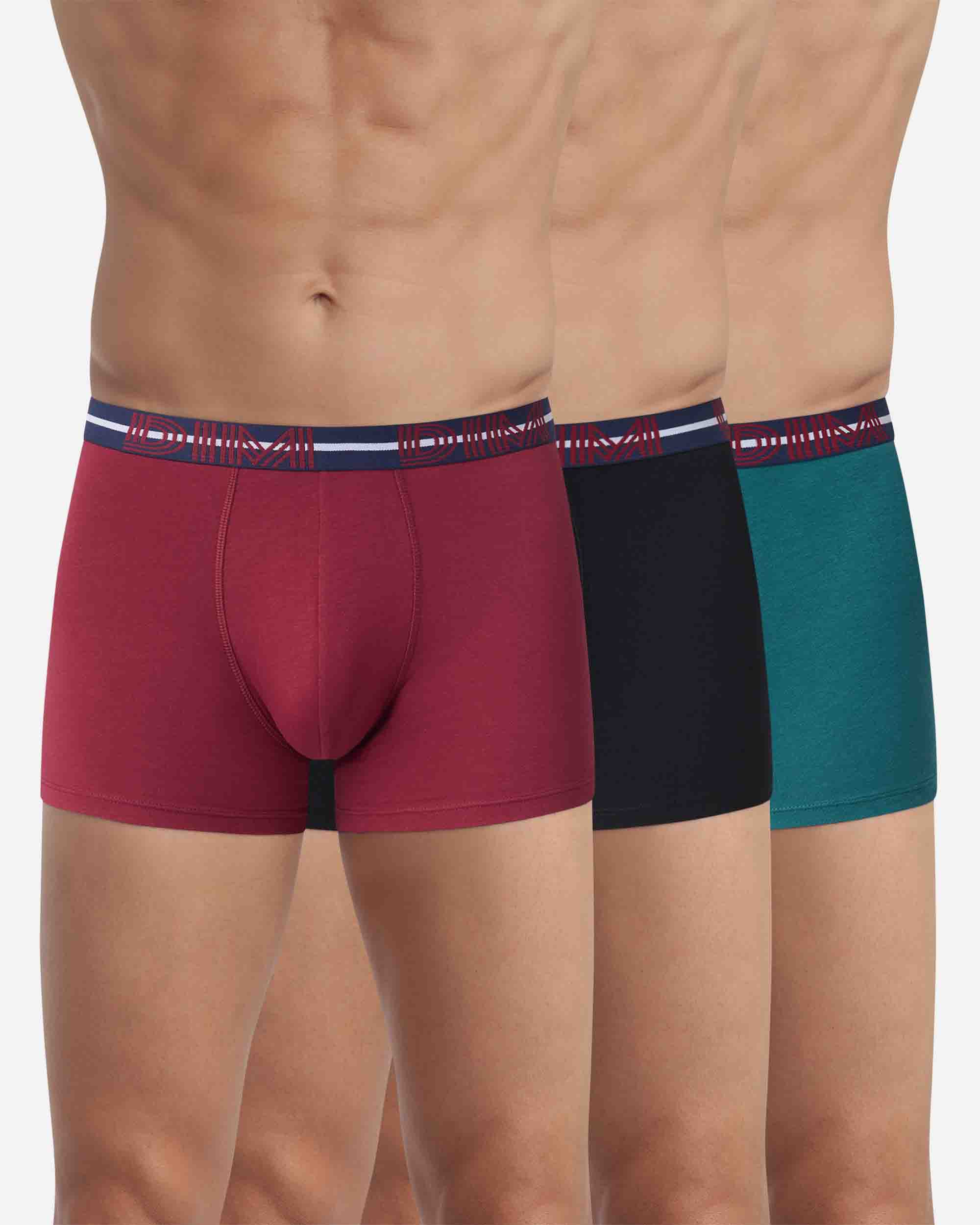Imagem 0 de Pack de Três Boxers de Algodão Elástico em Cores Chamativas Dim Mix & Powerful