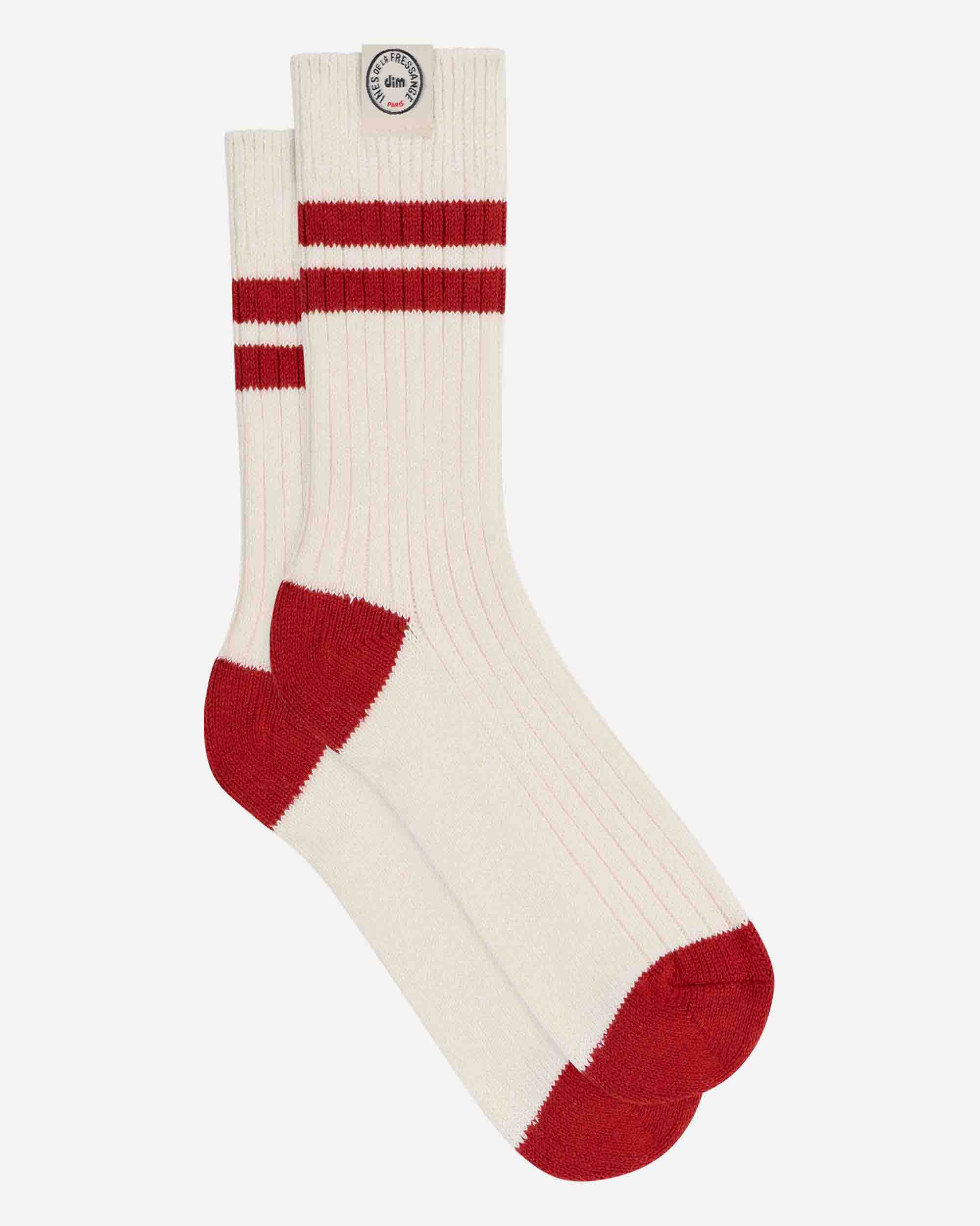 Meias Ribbed de Meia Caña Dim X Inès de La Fressange Creme-3
