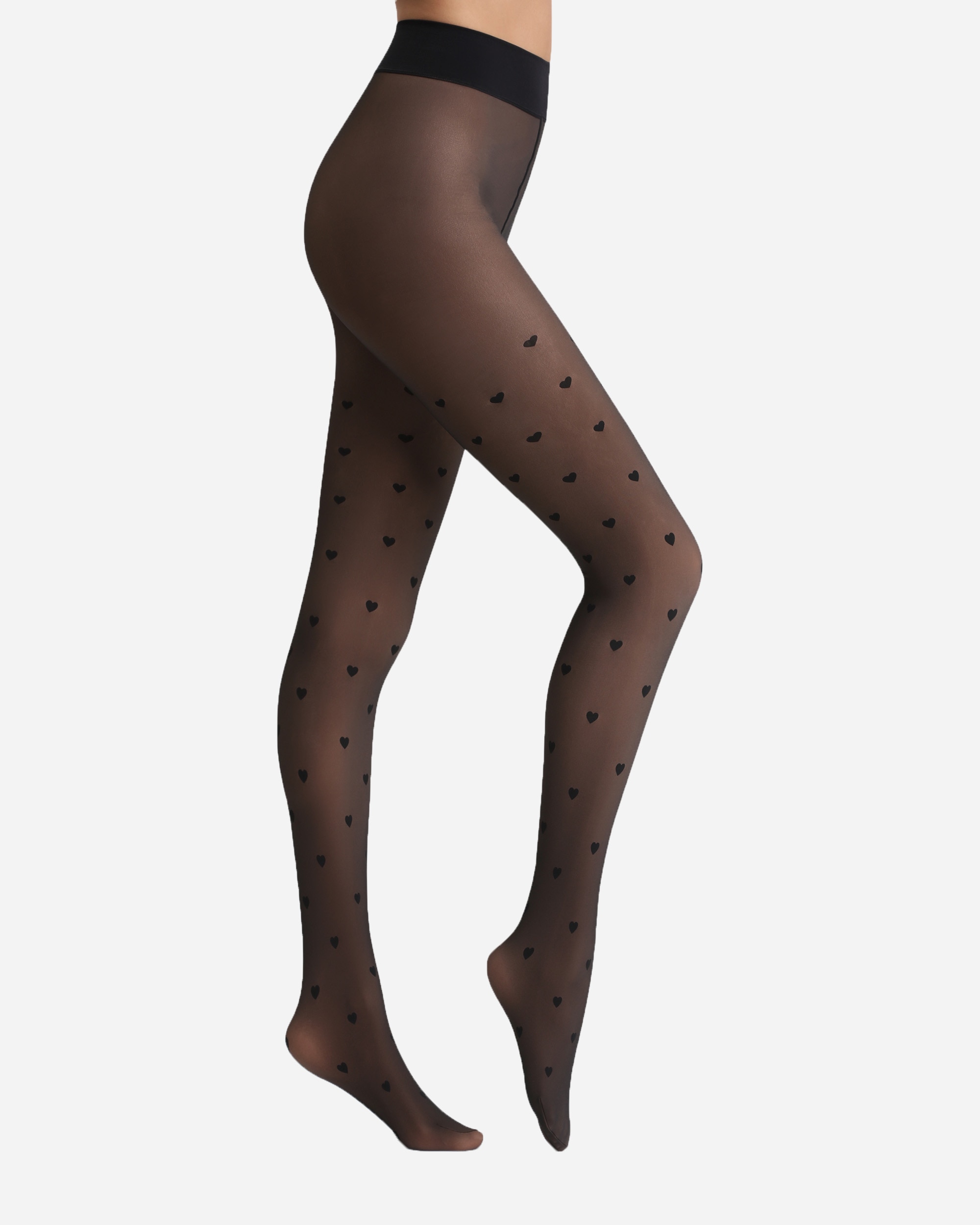 Imagem 0 de Collants Térmicos Efeito Transparente com Corações 80d