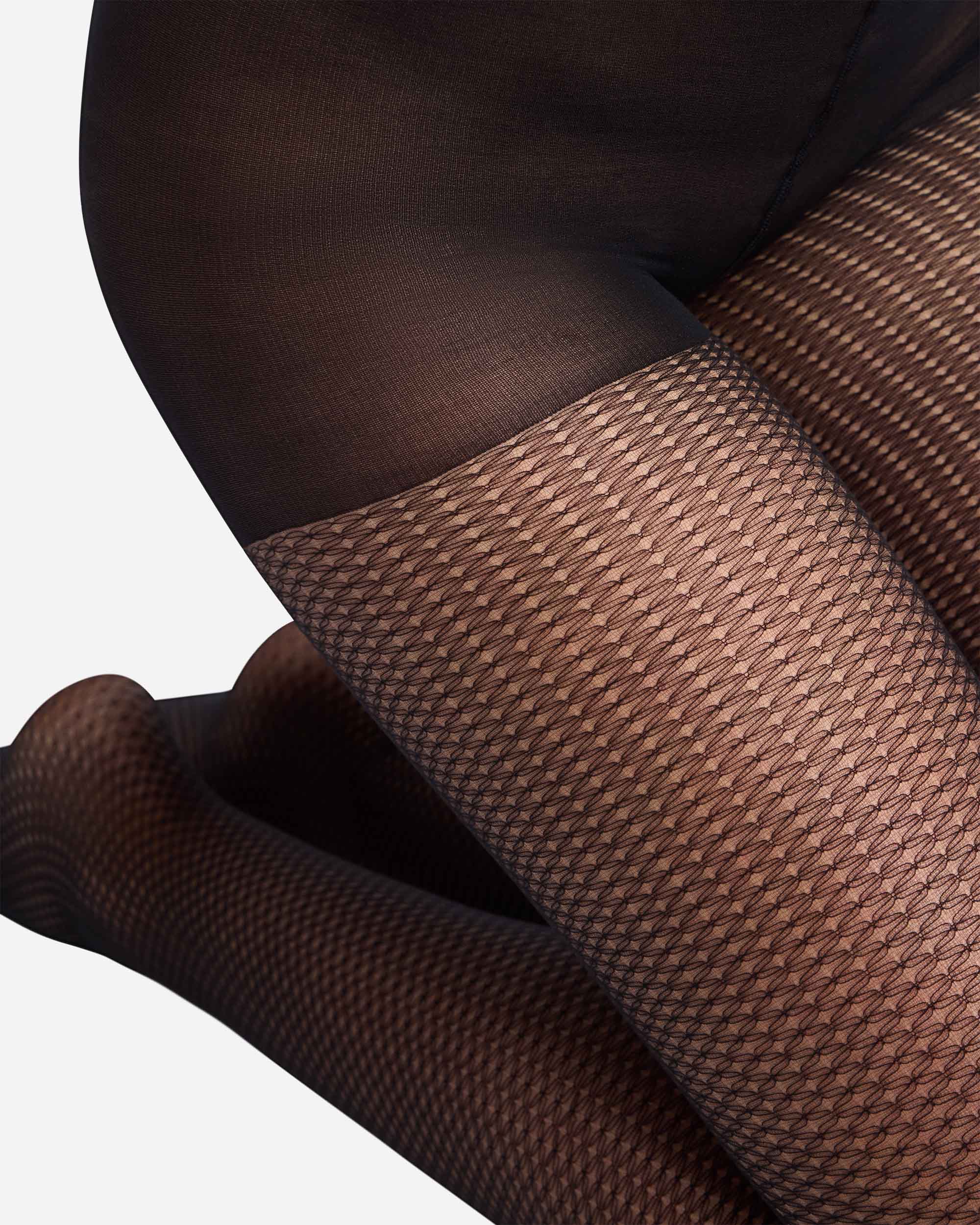 Collants com Estampado Geométrico 15 Deniers Preto-2