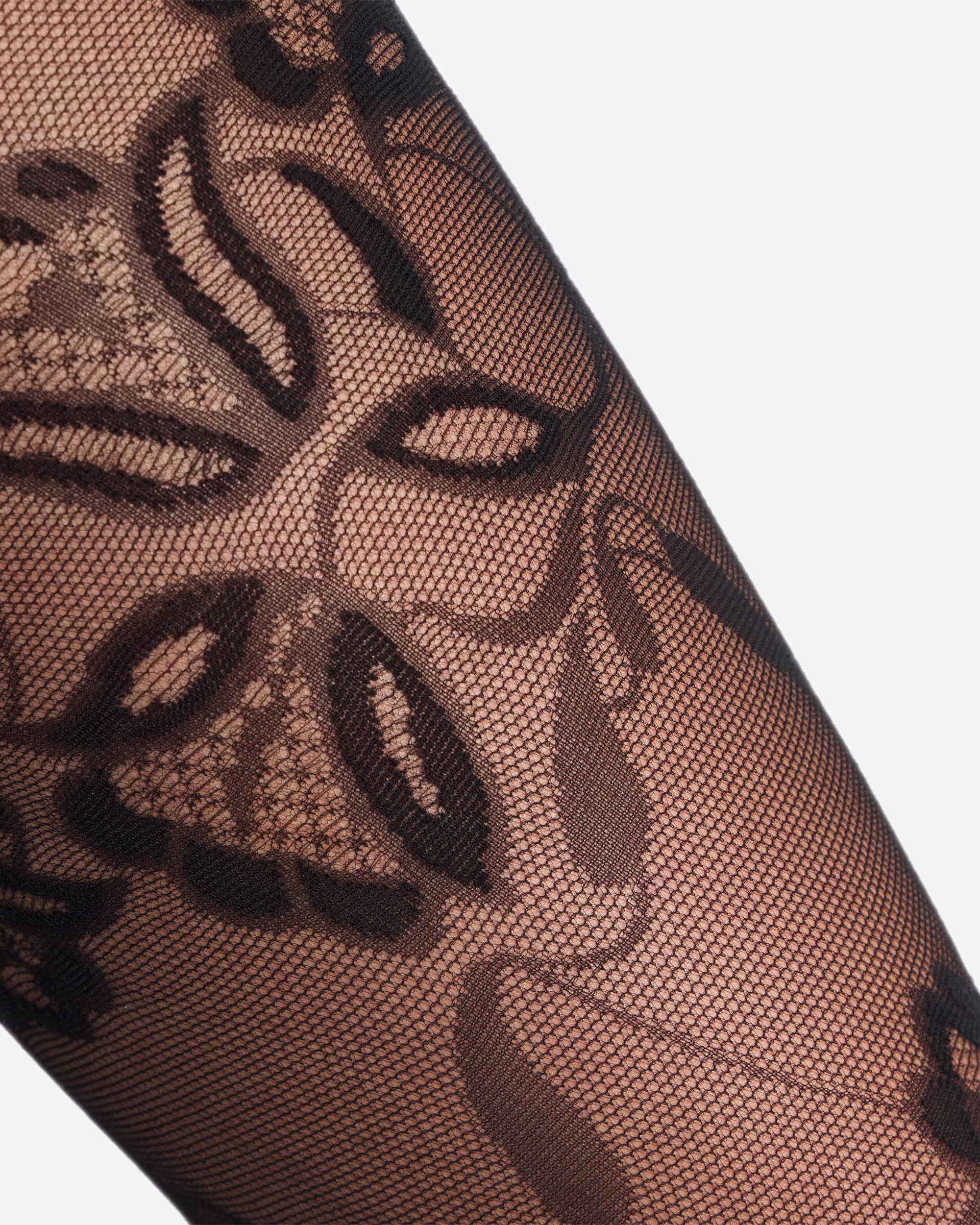 Collants Estampados Tulipas 15 Deniers Preto-2