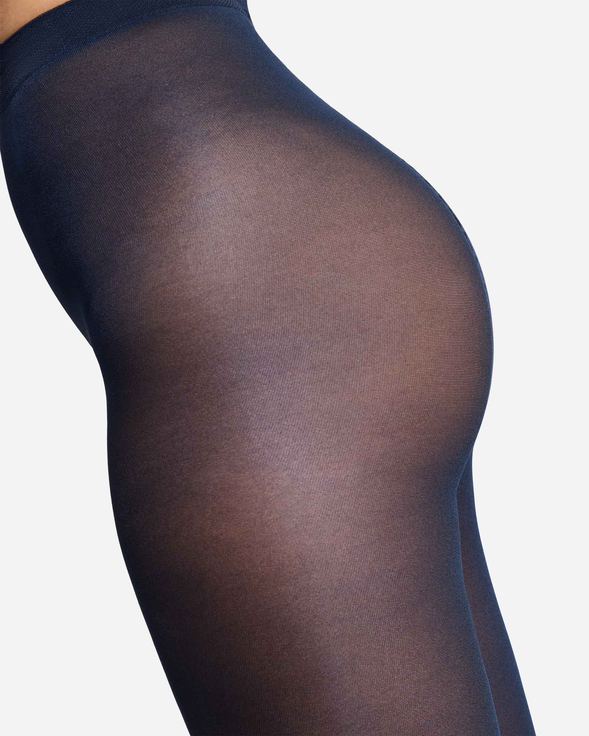 Collants com Fio Metalizado 46 Deniers Azul-marinho-2