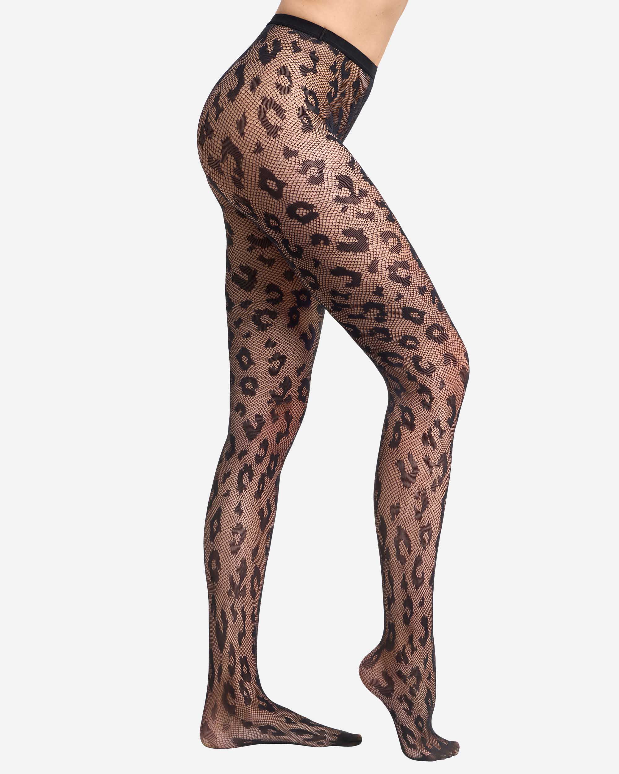 Imagem 0 de Collants de Rede com Estampado Leopardo