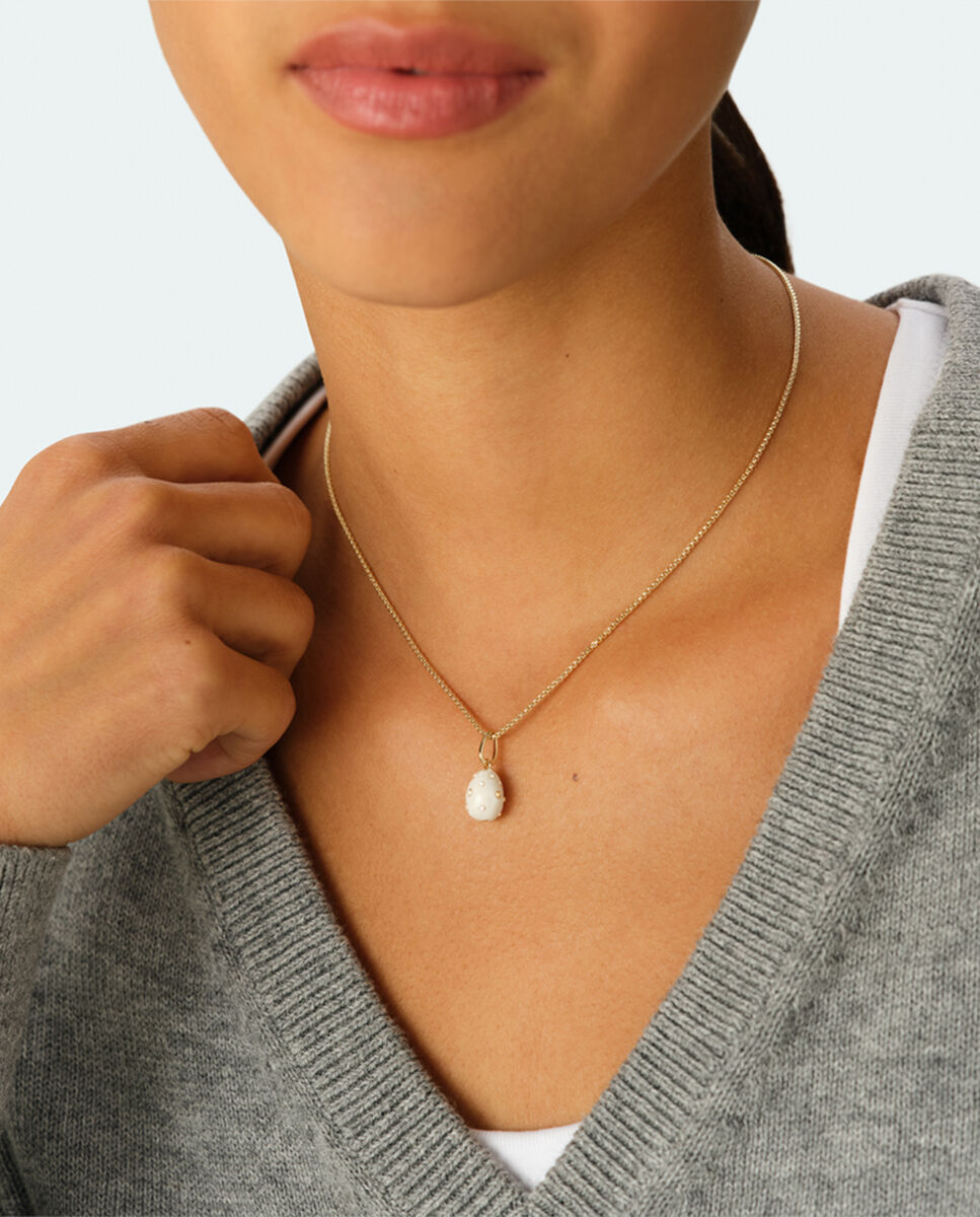 Pendente Lucky com Forma de Ovo Branco-2