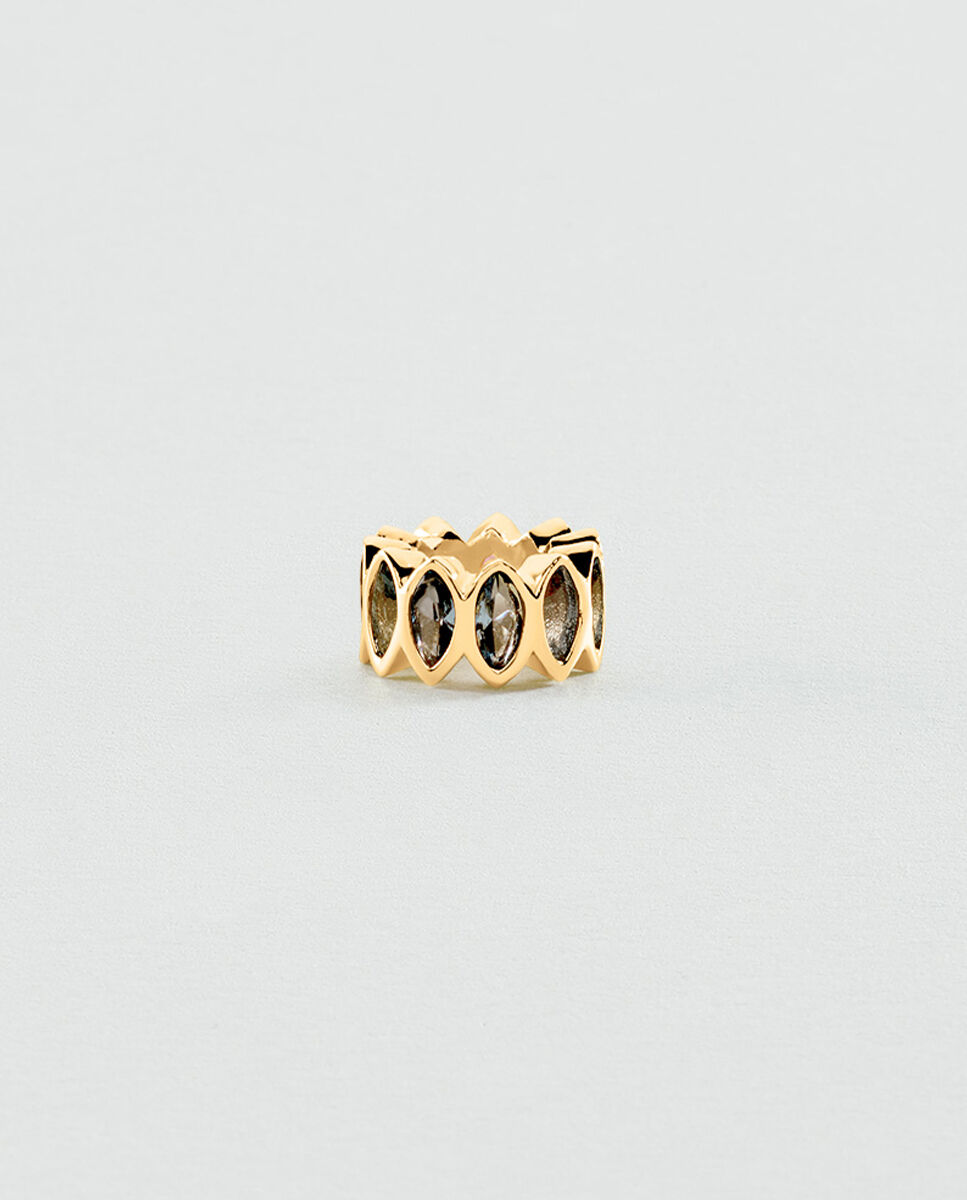 Imagem 0 de Donut Lucky Acabado em Ouro com Zircónias em Tamanho Navette
