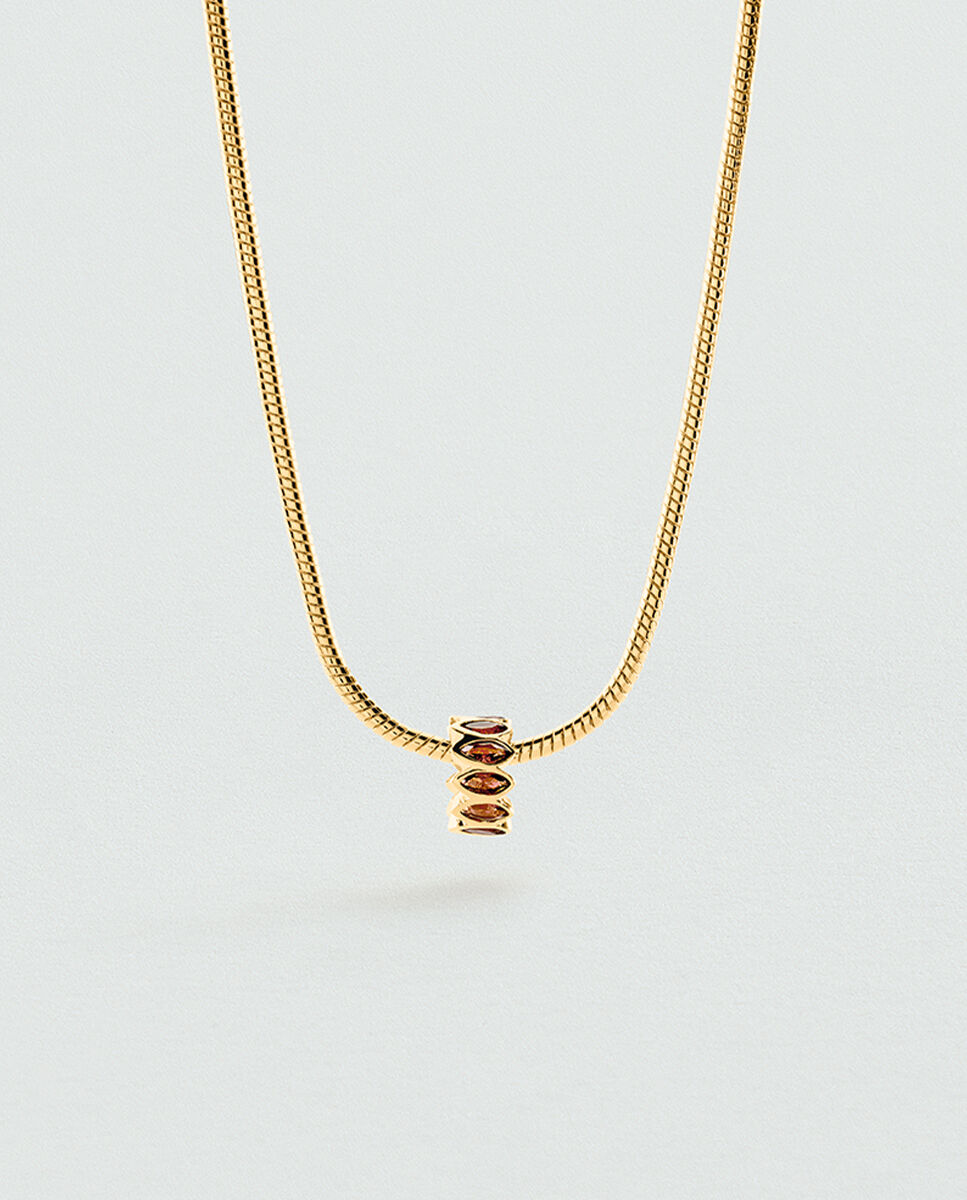 Donut Lucky Acabado em Ouro com Zircónias em Tamanho Navette Grená-3