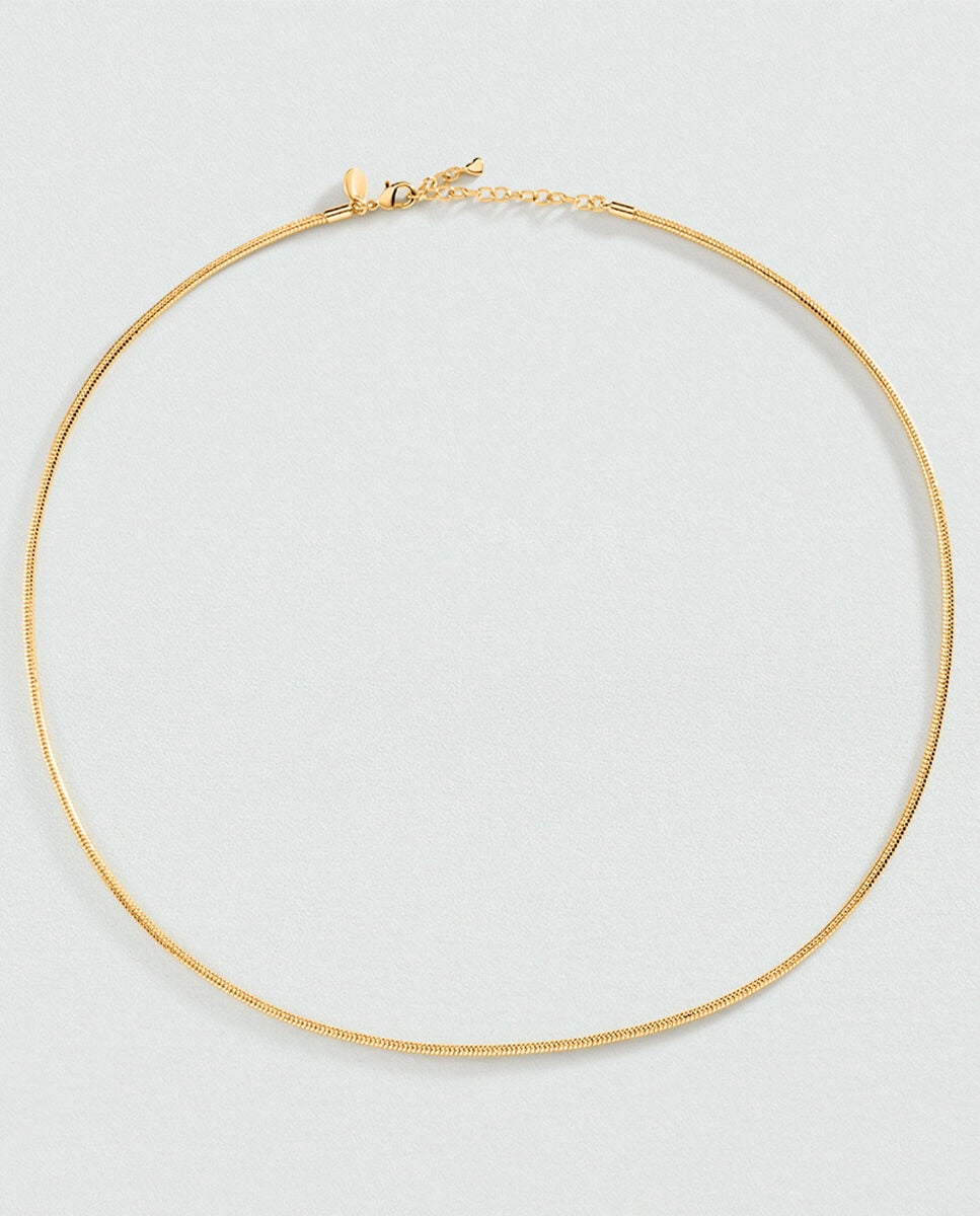 Colar Midi Lucky com Acabamento em Ródio Dourado-2