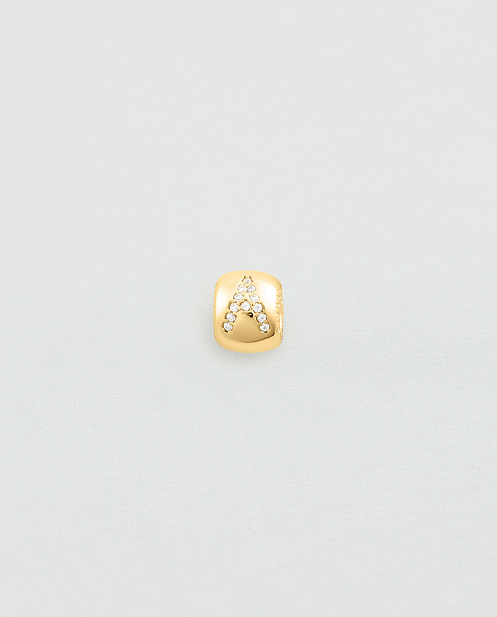 Donut Lucky Acabado em Ouro com a Inicial a Branco-2