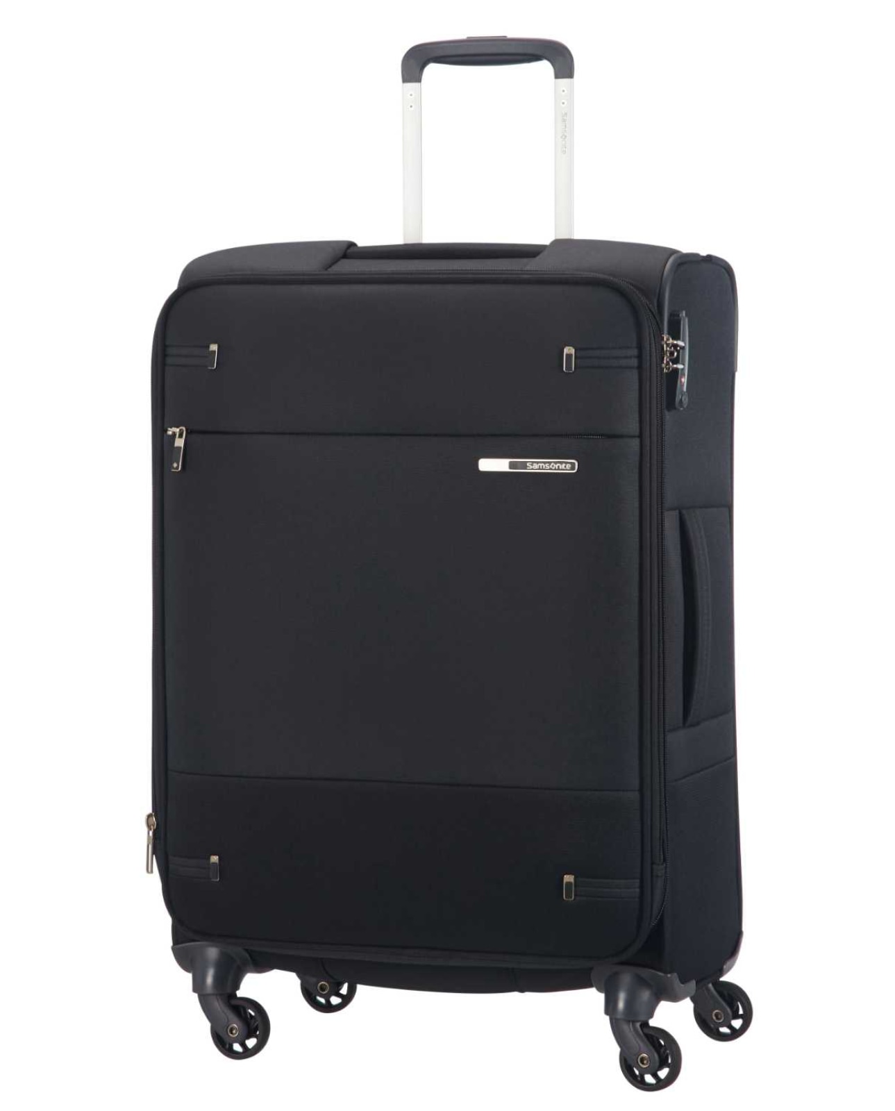 Imagem 0 de Mala de viagem média Base Boost 66cm com 4 rodas expansível preta 67.5L