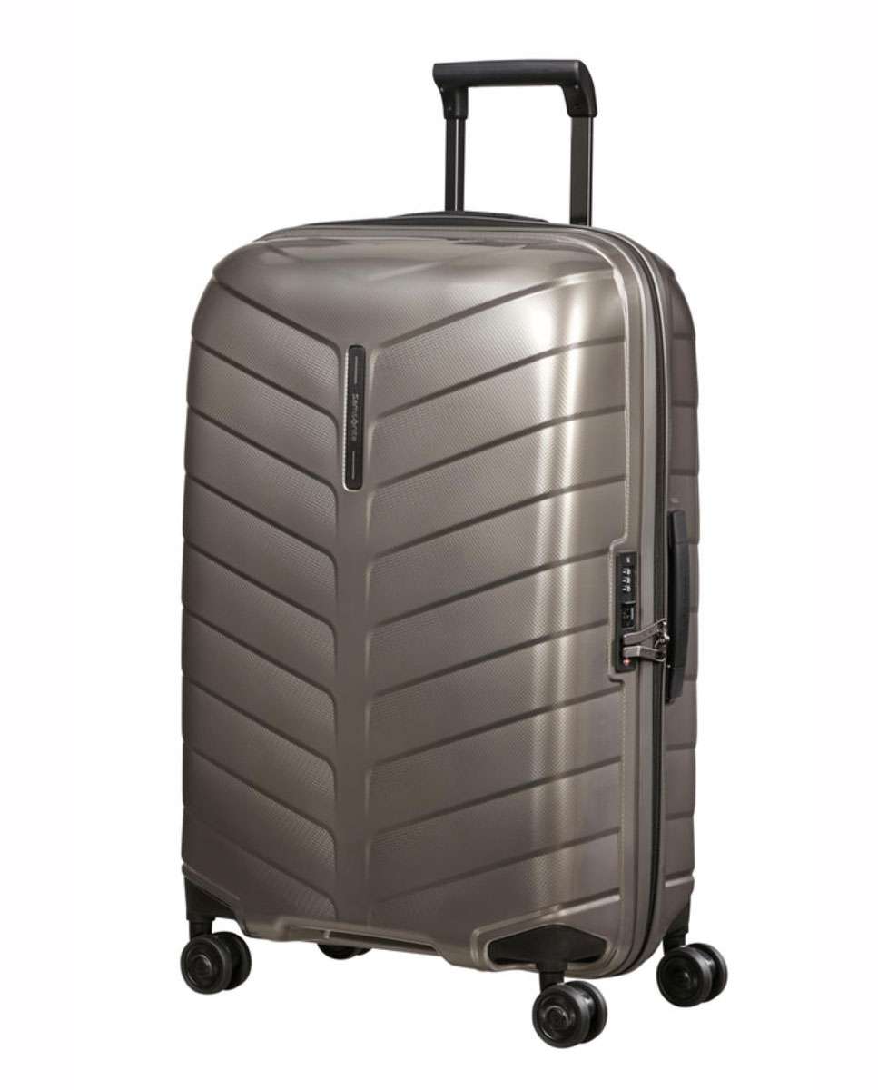Mala de viagem média Attrix 69cm 4 rodas bege 73L Bege-1