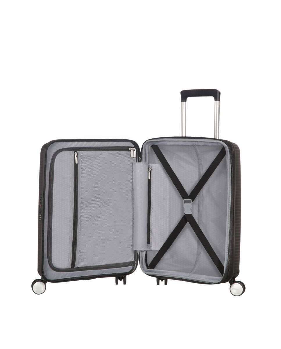 Mala de cabine Soundbox 55cm 4 rodas expansível preto 35.5L Preto-2
