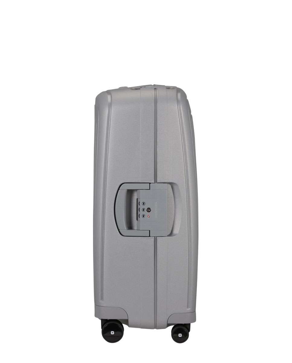 Mala de viagem média S`Cure 69cm 4 rodas com fechadura prateada 79L Cinzento-3