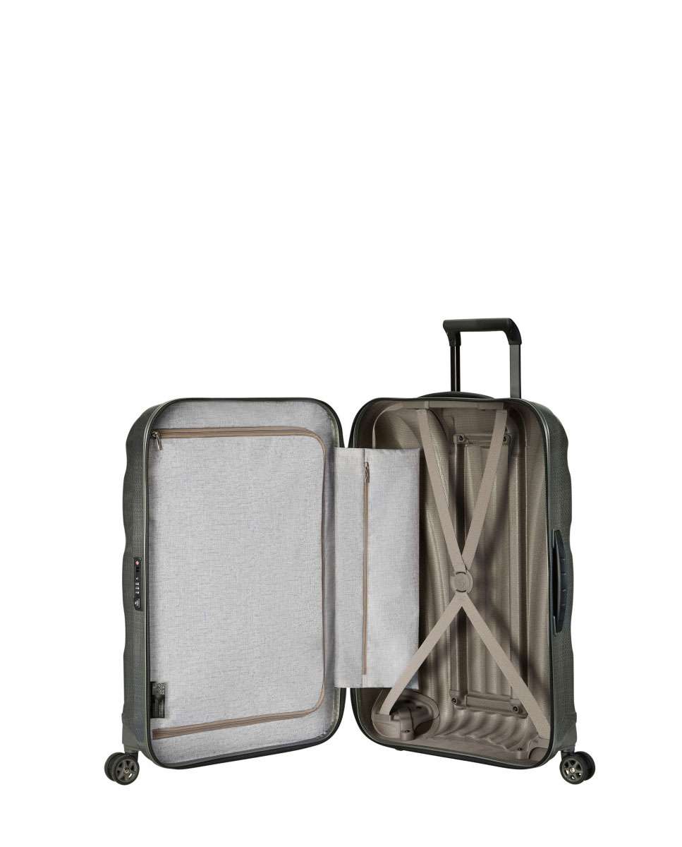 Mala de viagem média C-Lite 69cm 4 rodas verde metálico 68L Verde-2