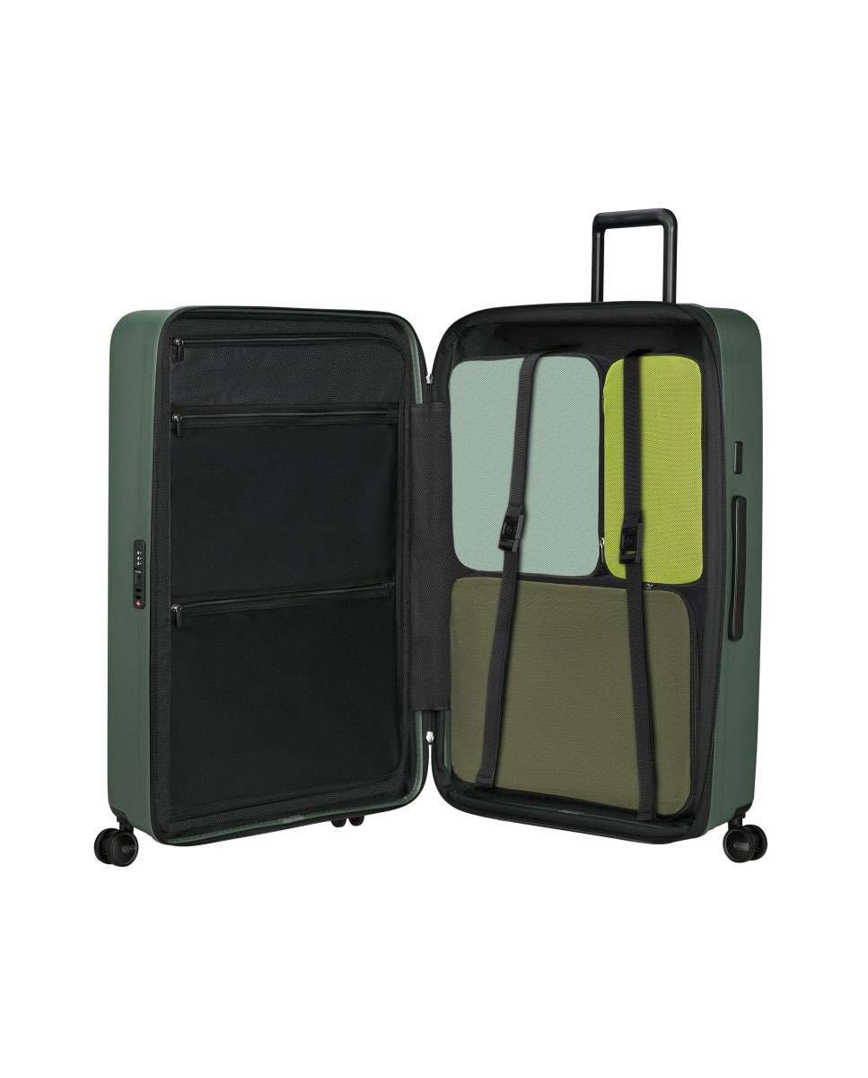 Mala de viagem extragrande Restackd 81cm 4 rodas expansível verde 126L Verde-2