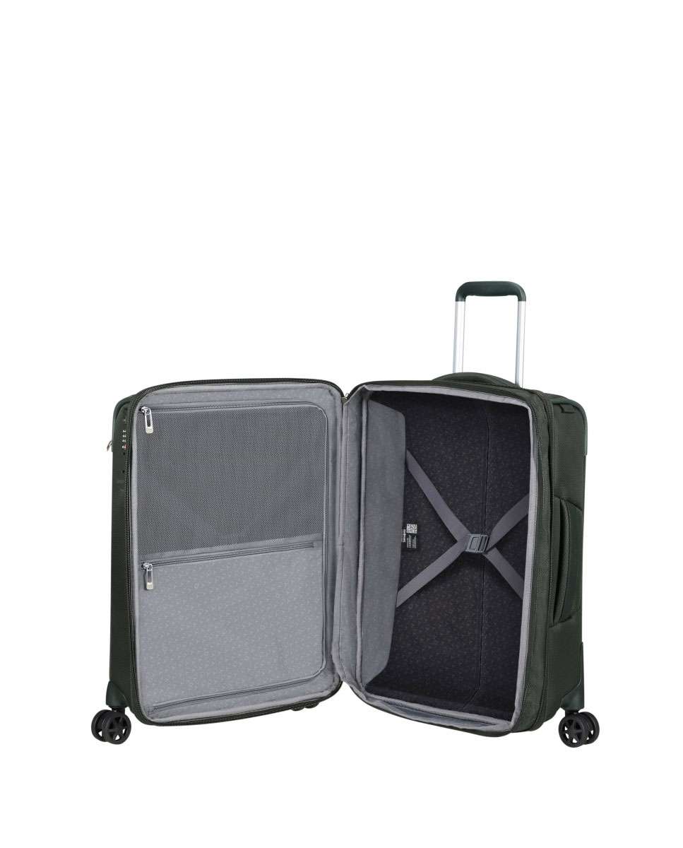Mala de cabine Respark 55cm 4 rodas expansível verde floresta 43L Verde-2