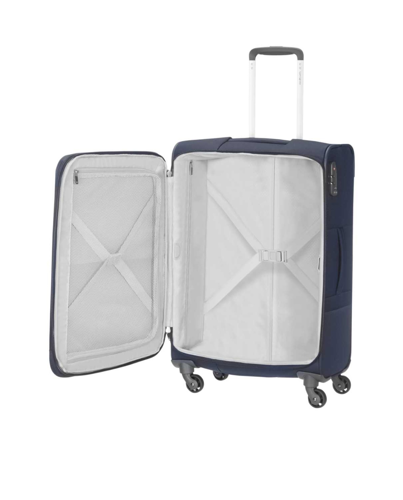 Mala de viagem média Base Boost 66cm com 4 rodas expansível azul marinho 67.5L Azul-2