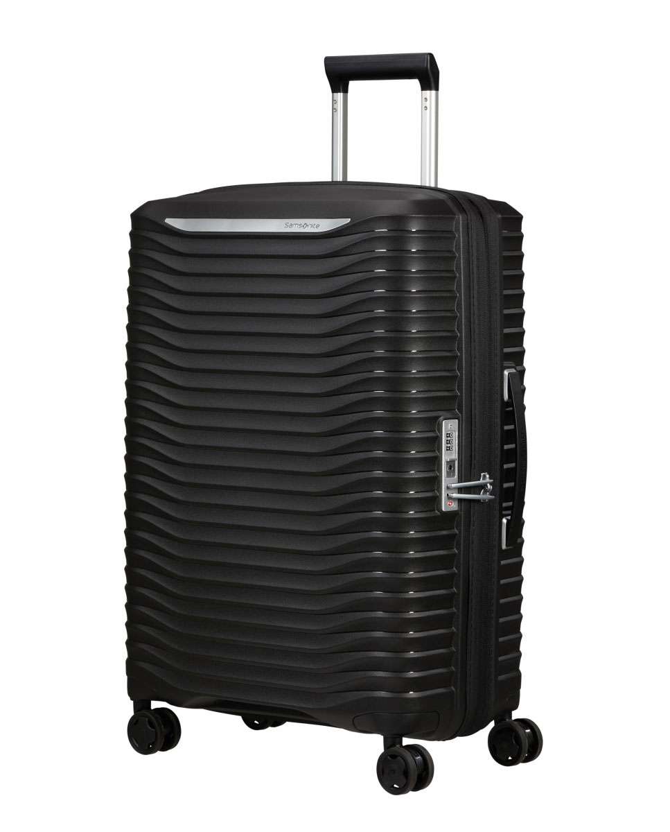 Mala de viagem média Upscape 68cm 4 rodas expansível preto 75L Preto-1
