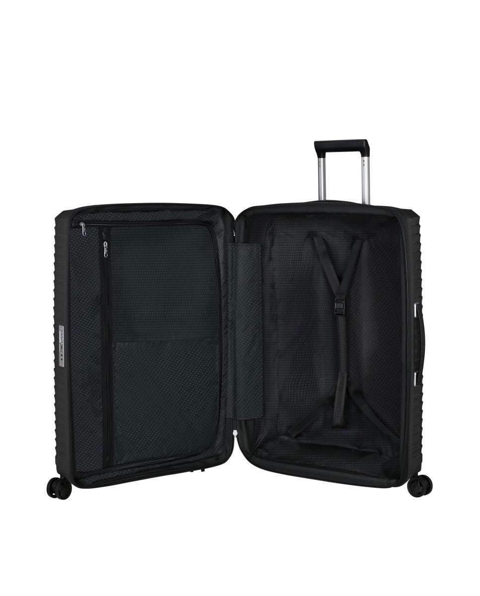 Mala de viagem média Upscape 68cm 4 rodas expansível preto 75L Preto-2