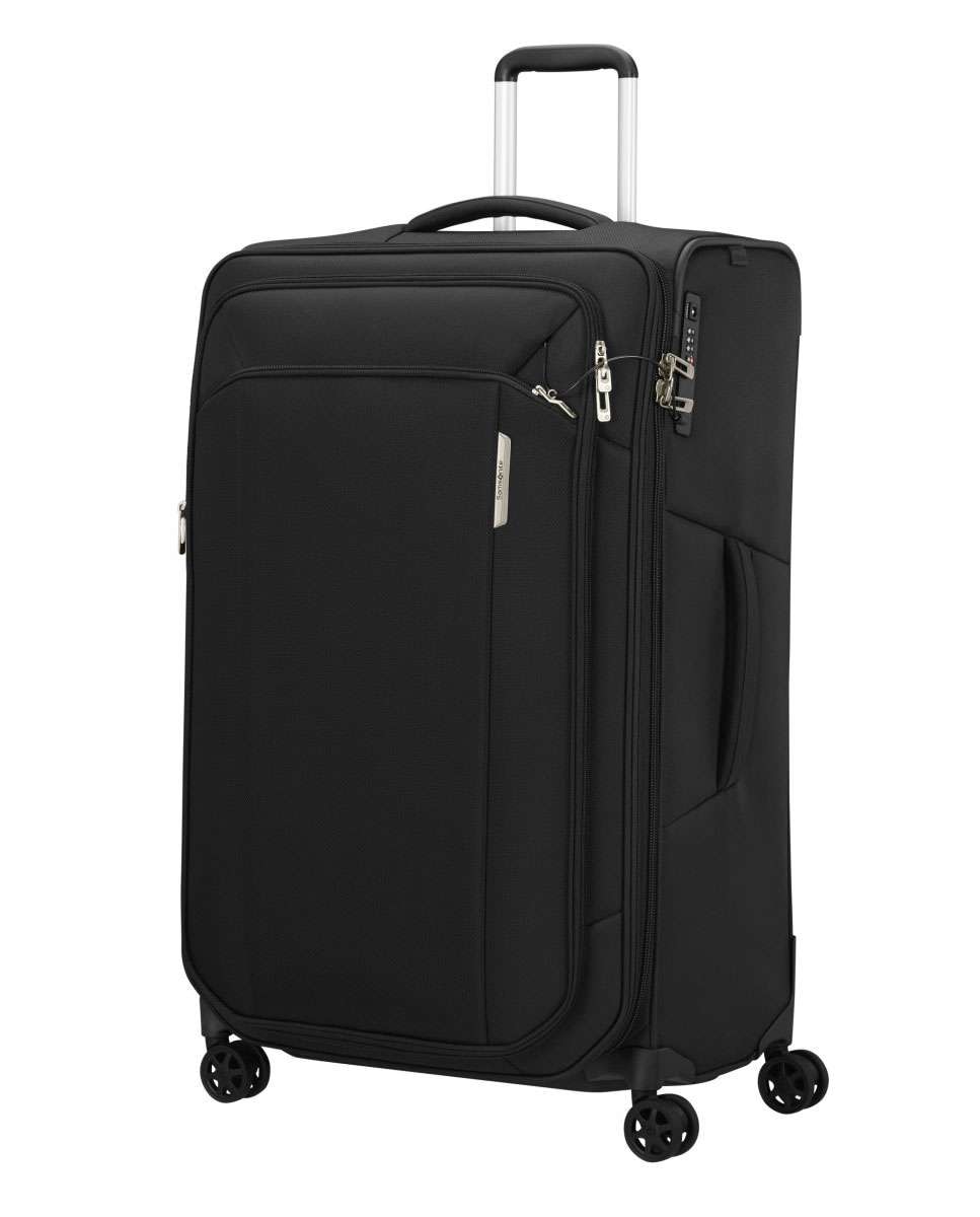 Mala de viagem grande Respark 79cm 4 rodas expansível preto 124L Preto-1