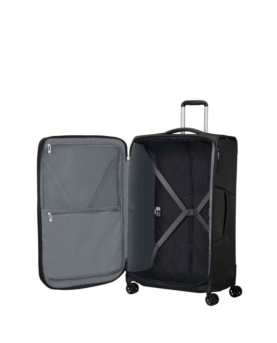 Mala de viagem grande Respark 79cm 4 rodas expansível preto 124L Preto-2