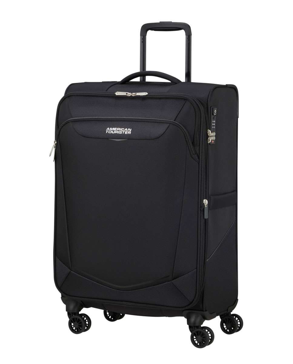 Mala de viagem média Summerride 69cm com 4 rodas expansível preto 70L Preto-1
